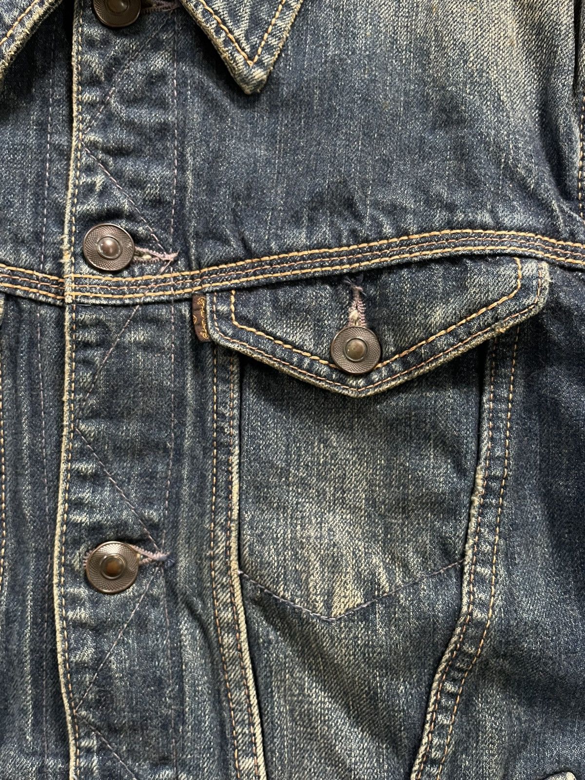 GOA GOA Selvedge Distressed Denim Jacket Hair on Hide Patch Size US M / EU 48-50 / 2 - 8 Thumbnail