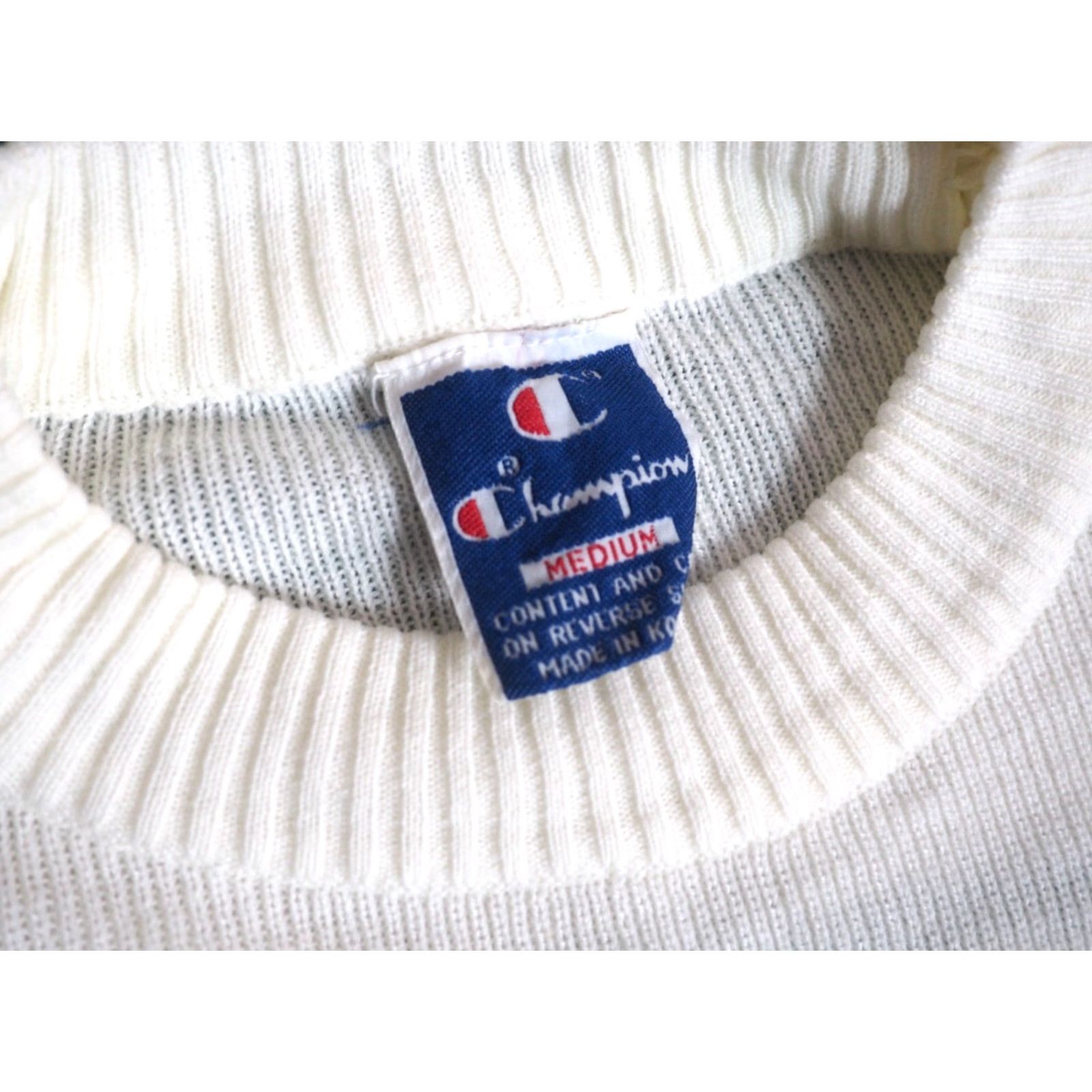Champion VTG 90s Champion Seahawks NFL Peninsula PNW Cream Green Striped Sweater Mens M Size US M / EU 48-50 / 2 - 4 Thumbnail