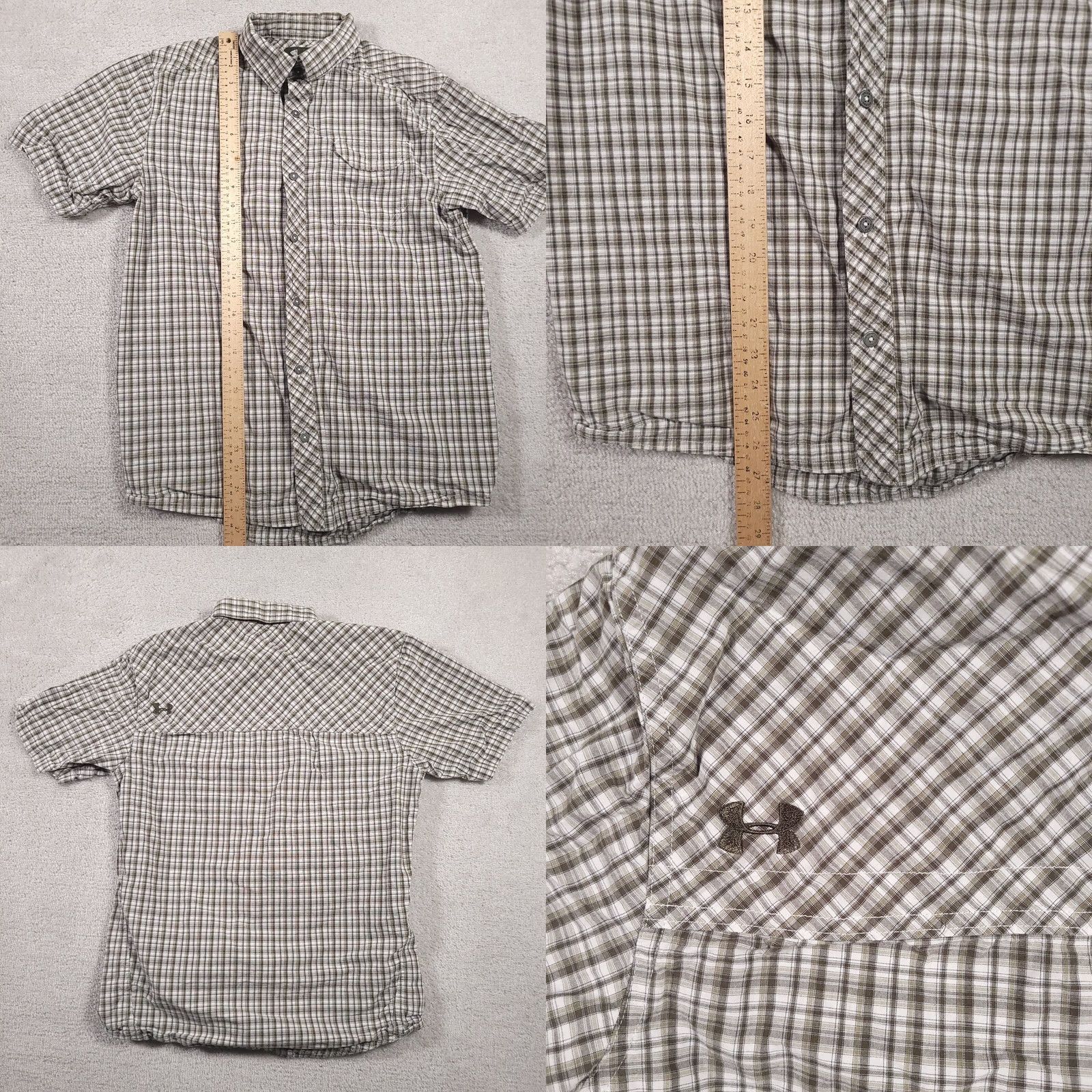 Under Armour Under Armour Shirt Mens M Green Check Outdoor Short Sleeve Fishing Shirt Size US M / EU 48-50 / 2 - 8 Thumbnail
