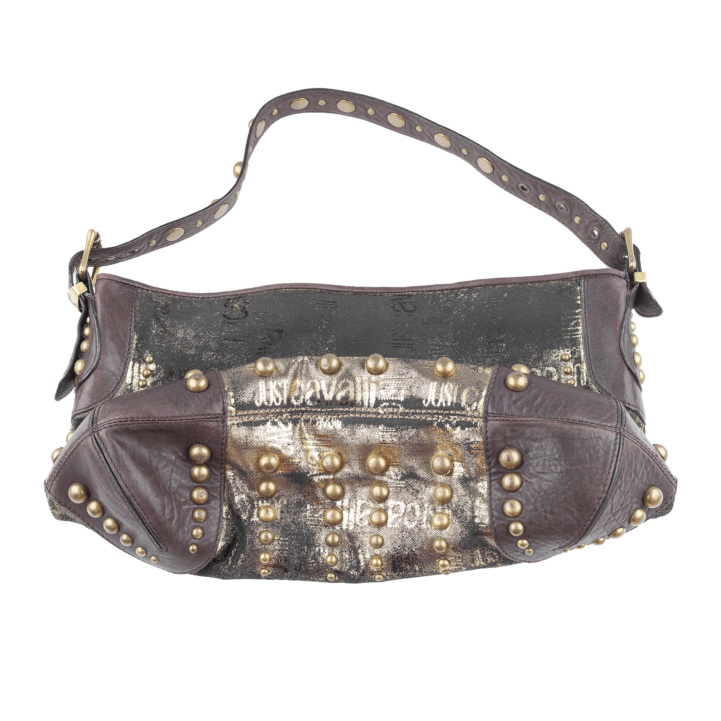 Just Cavalli Just Cavalli Vintage Monogram Black/Gold Shoulder Bag Size ONE SIZE - 2 Thumbnail