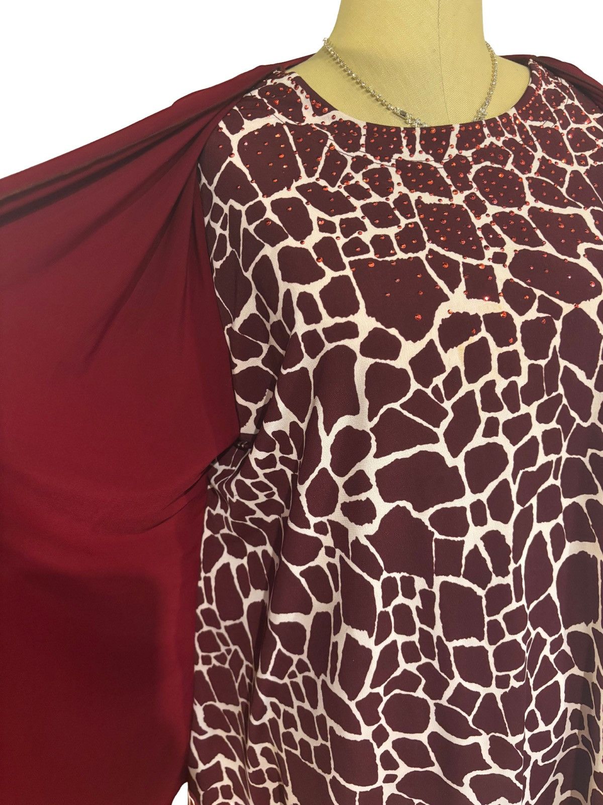 Other Burgundy cardigan Blouse w.beads details.wb2442 Size XXL / US 16-18 / IT 52-54 - 6 Thumbnail