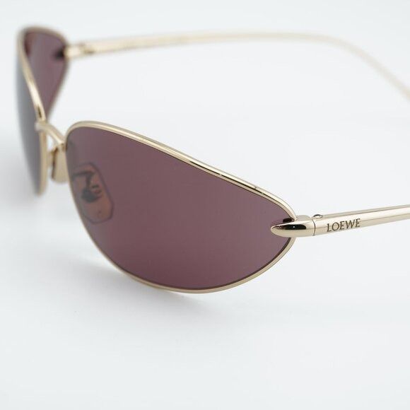 Loewe Loewe LW40164U 32U Sunglasses Gold Oval Frame, Purple Lenses Size ONE SIZE - 9 Thumbnail