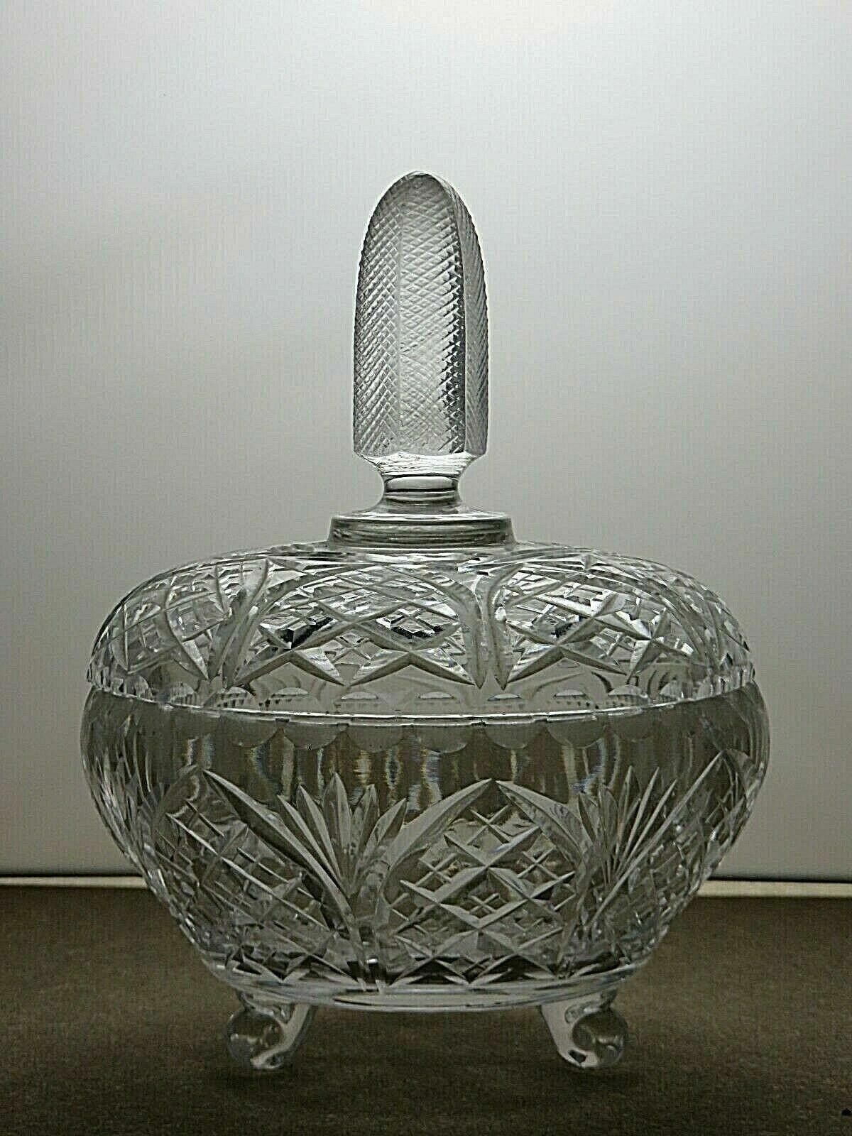 The Unbranded Brand Vintage Cut Glass Crystal Trinket Bowl Candy Bowl 7 7/8" Size ONE SIZE - 3 Thumbnail
