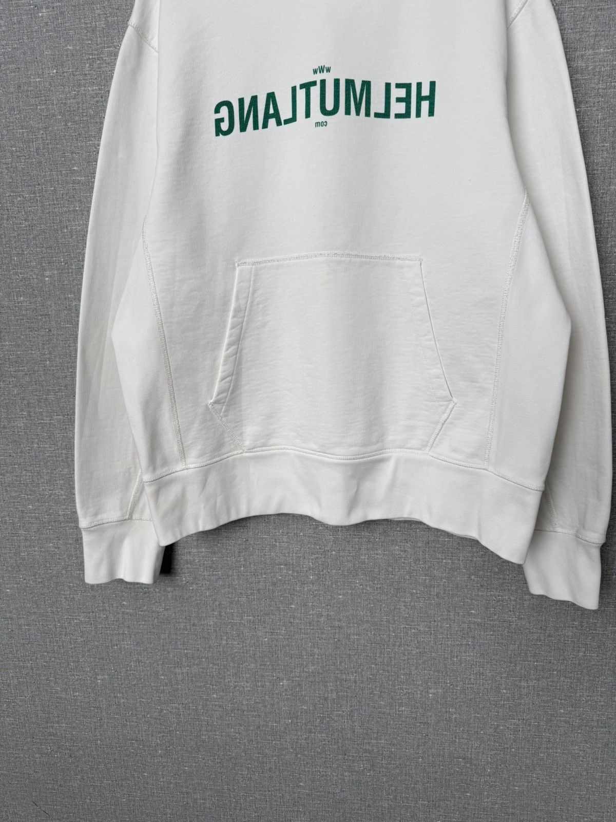 Helmut Lang Helmut Lang Thick White Hoodie Mirrored Web Logo Size XL Size US XL / EU 56 / 4 - 7 Thumbnail