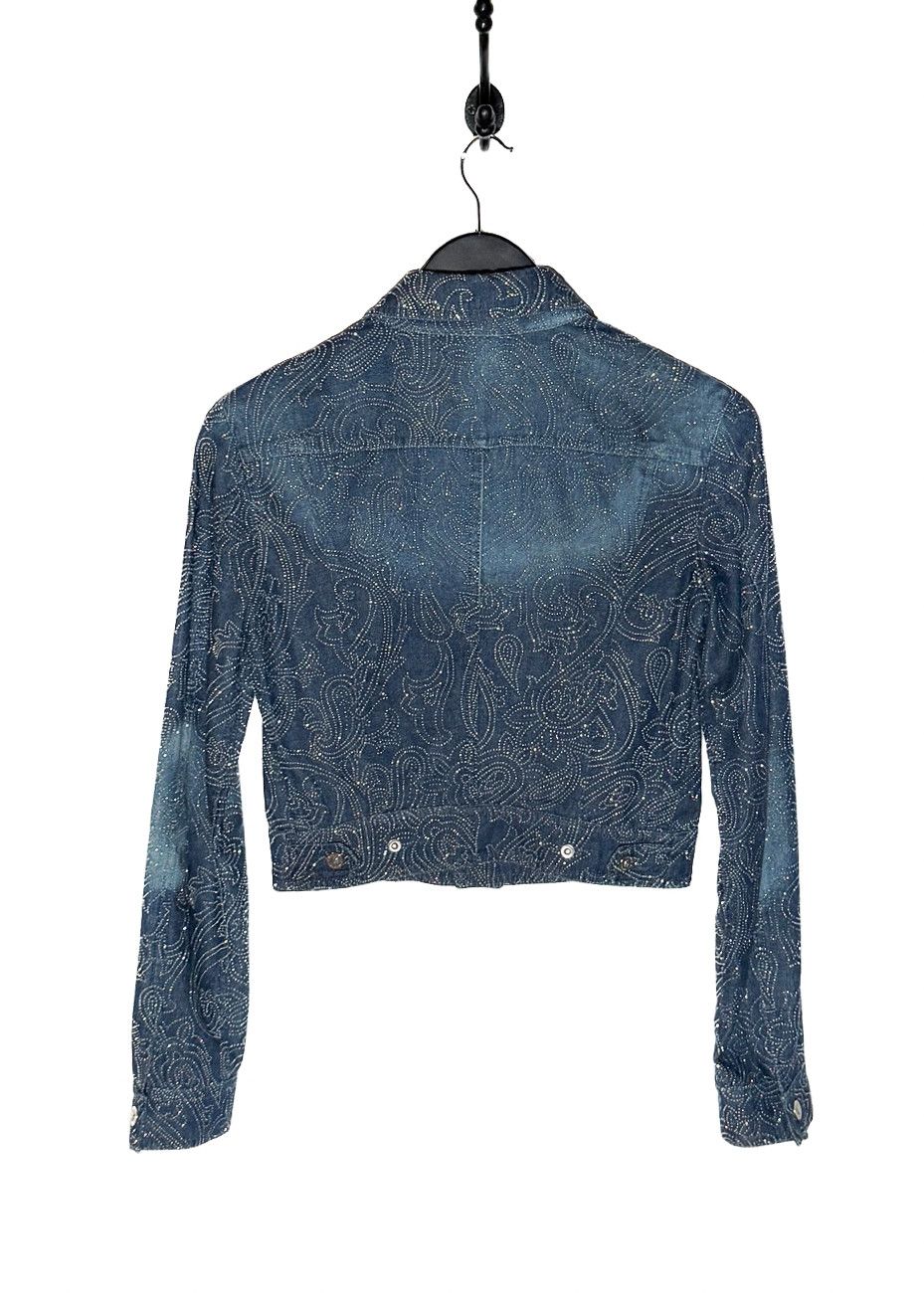 Versace Jeans Couture Versace Jeans Couture Paisley Crystal Denim Jacket Size XS / US 0-2 / IT 36-38 - 2 Thumbnail