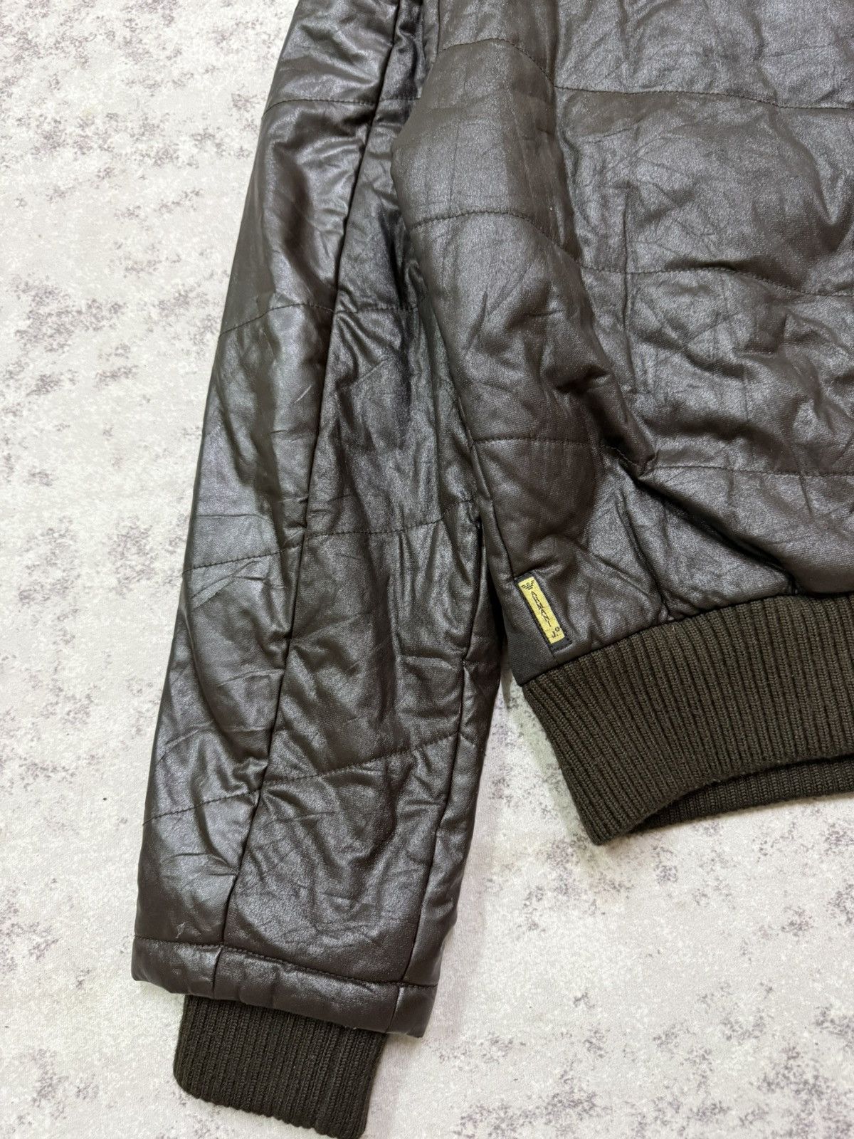 Armani Armani Jeans Men’s Polyurethane Knit Colar Wax Bomber Jacket Size US M / EU 48-50 / 2 - 17 Thumbnail