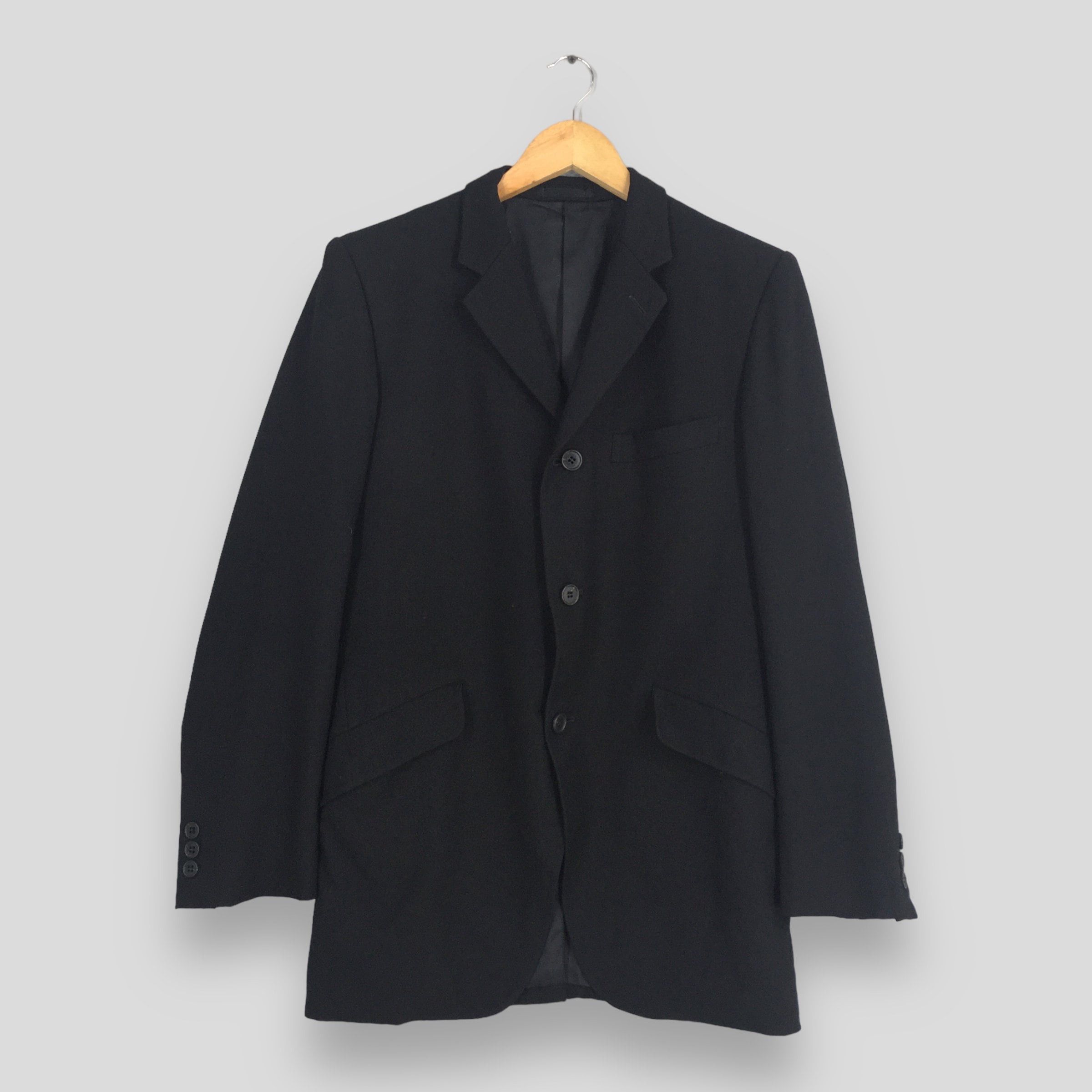 image of Vintage Ys For Men Yohji Yamamoto Wool Coat Jacket Small in Black