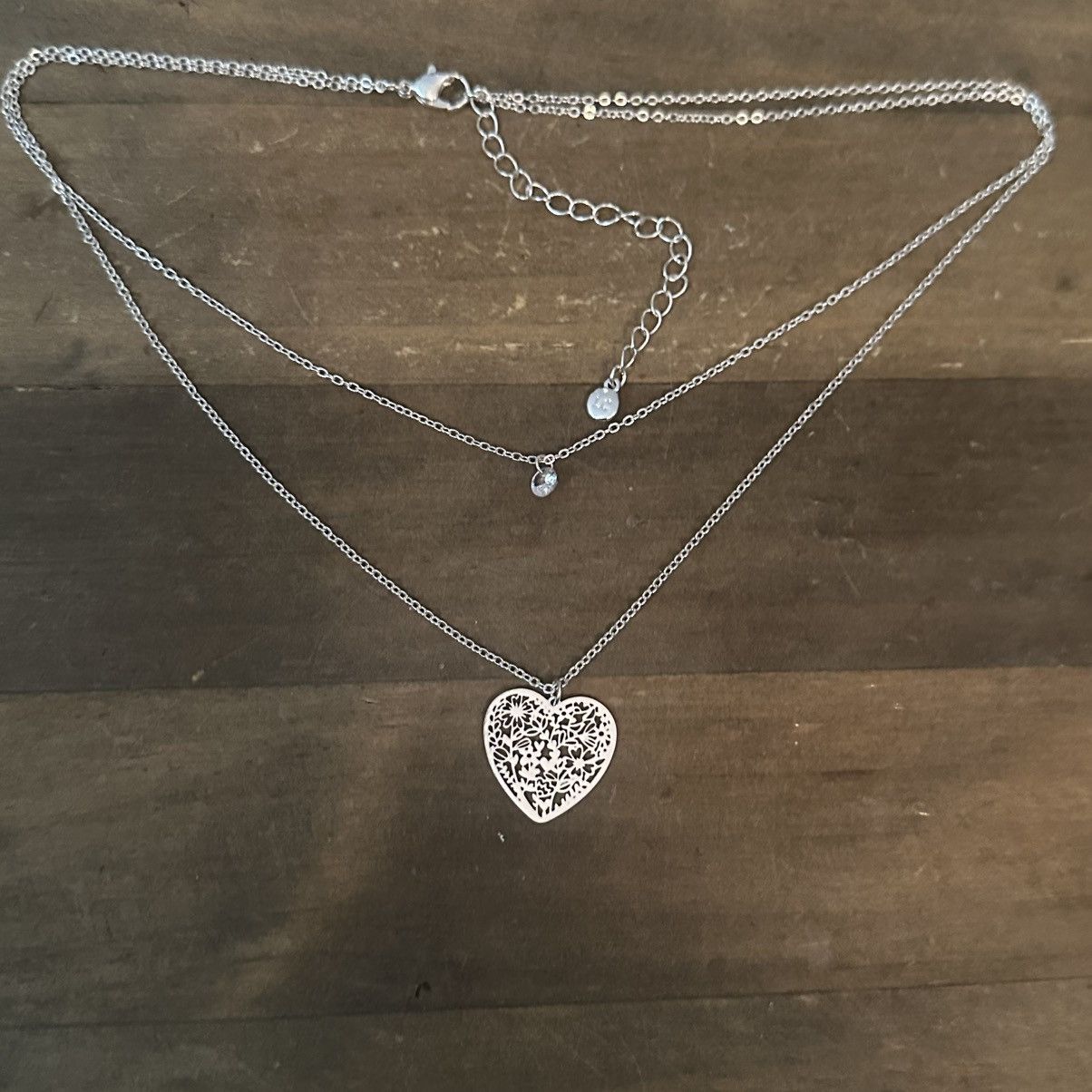 Other Lauren Conrad dainty layered filigree heart pendant necklace Size ONE SIZE - 2 Thumbnail
