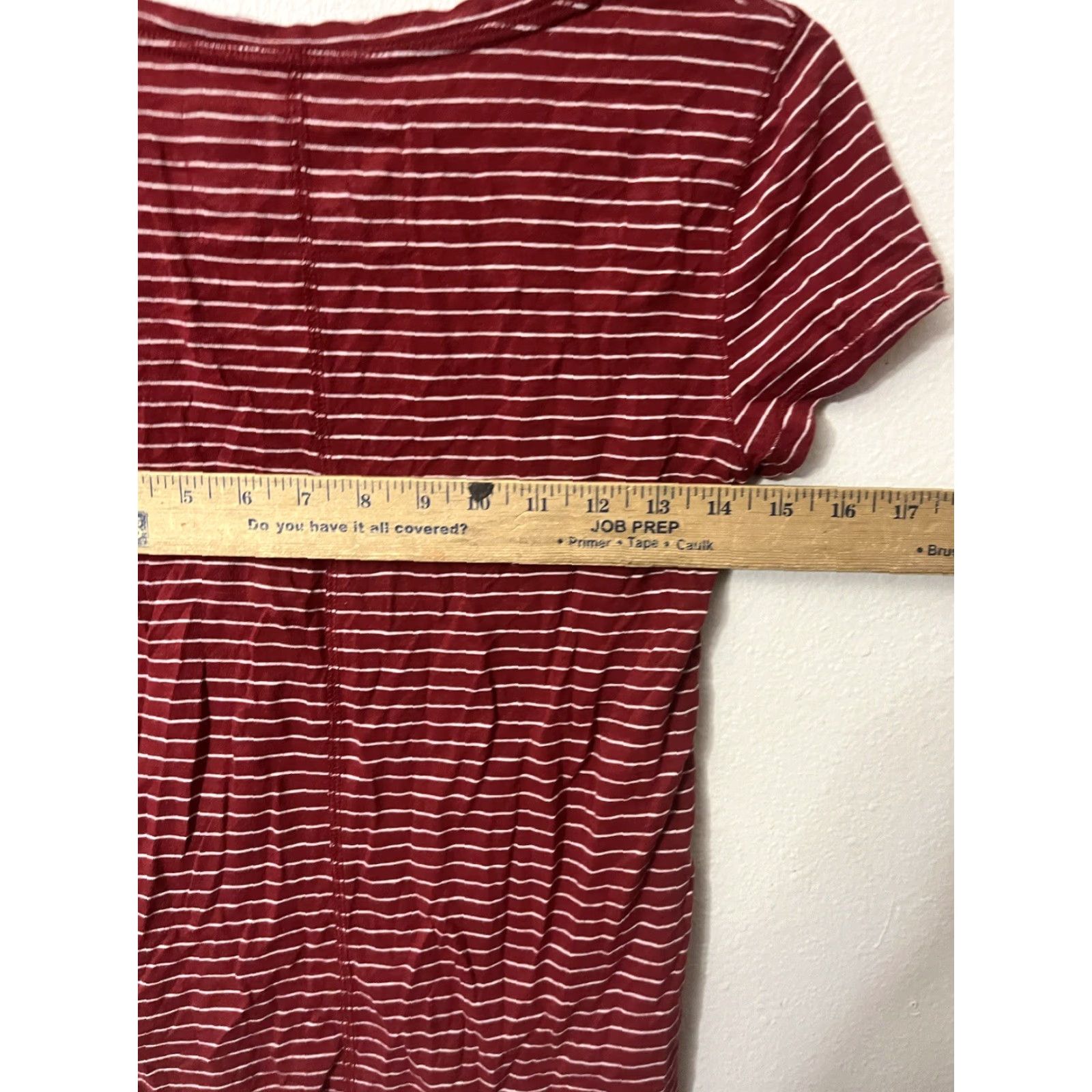 Abercrombie & Fitch Abercrombie & Fitch Women's XS Red Striped V-Neck Pocket T-Shirt Casual Short Sleeve Size XS / US 0-2 / IT 36-38 - 5 Thumbnail
