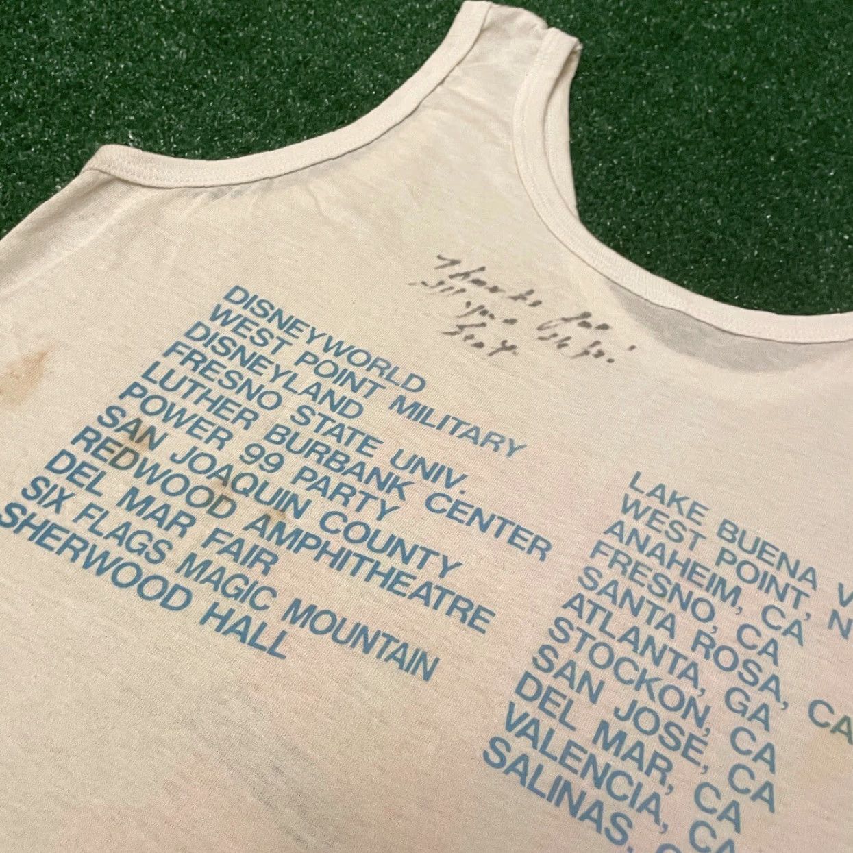 Disney VINTAGE Exposé 1988 Tour Shirt Tank Top Signed White M Men 80s Disney Pleasure Island Concert M Mens Size US M / EU 48-50 / 2 - 7 Thumbnail