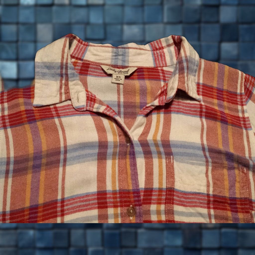 Lucky Brand Lucky Brand Shirt XS Womens Multicolor Plaid Long Sleeve Button-Front Size XS / US 0-2 / IT 36-38 - 1 Thumbnail