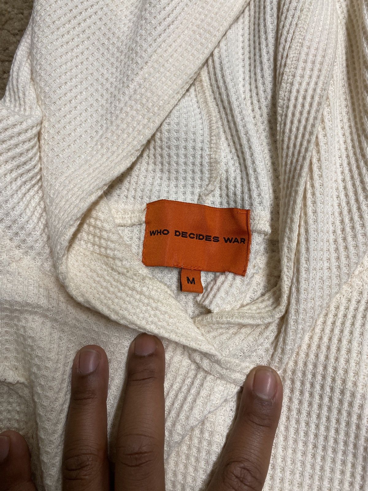 Who Decides War Who Decides War- Beige Melted Thermal Hooded Sweater Size US M / EU 48-50 / 2 - 3 Thumbnail