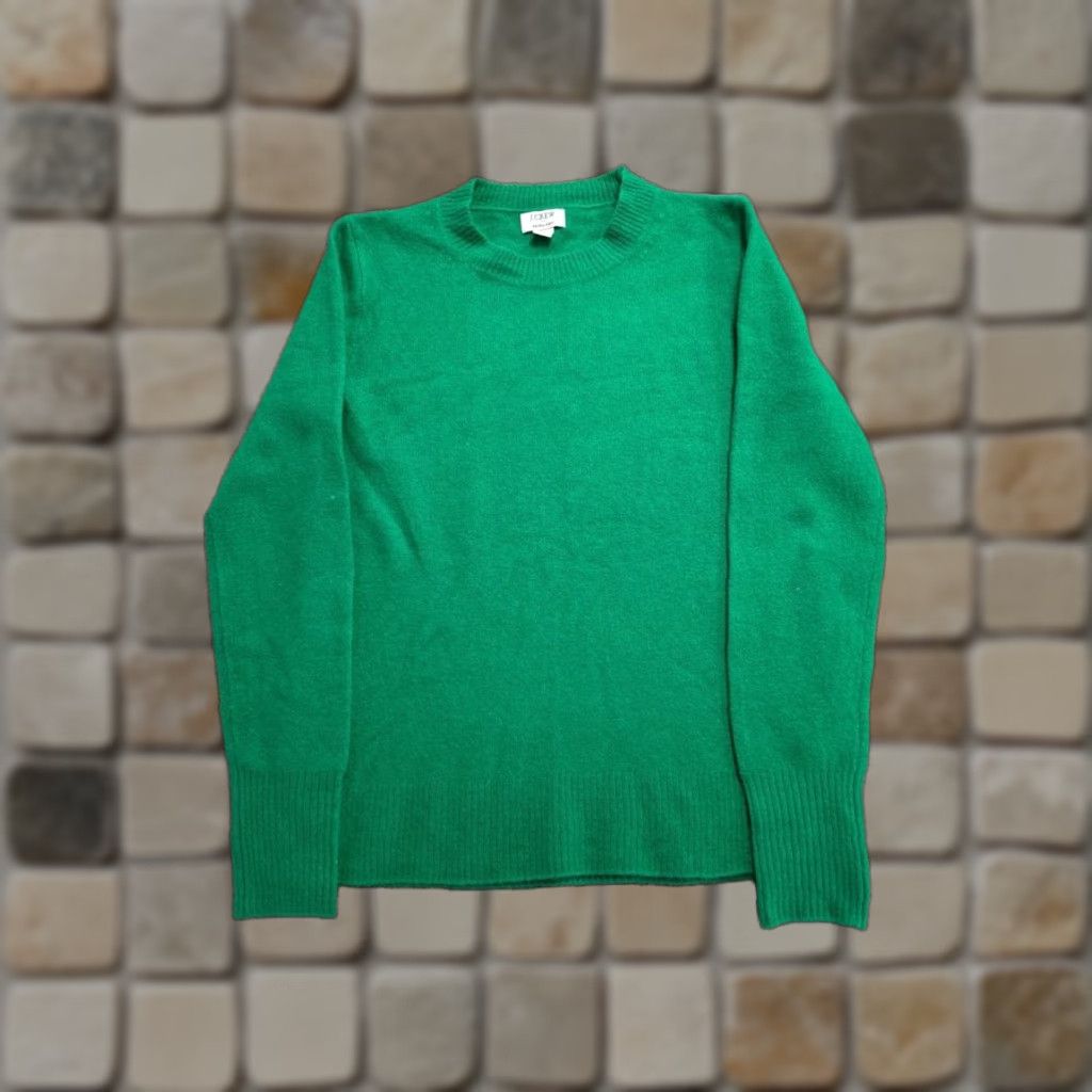J.Crew J. Crew Sweater Womens XS Green Wool Acrylic Knit Crew Neck Pullover Cozy Warm Casual Ribbed Tight-Knit Side Split Vintage No Size XS / US 0-2 / IT 36-38 - 1 Thumbnail