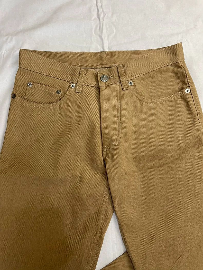 HELMUT LANG Silk blended boot cut khaki jeans