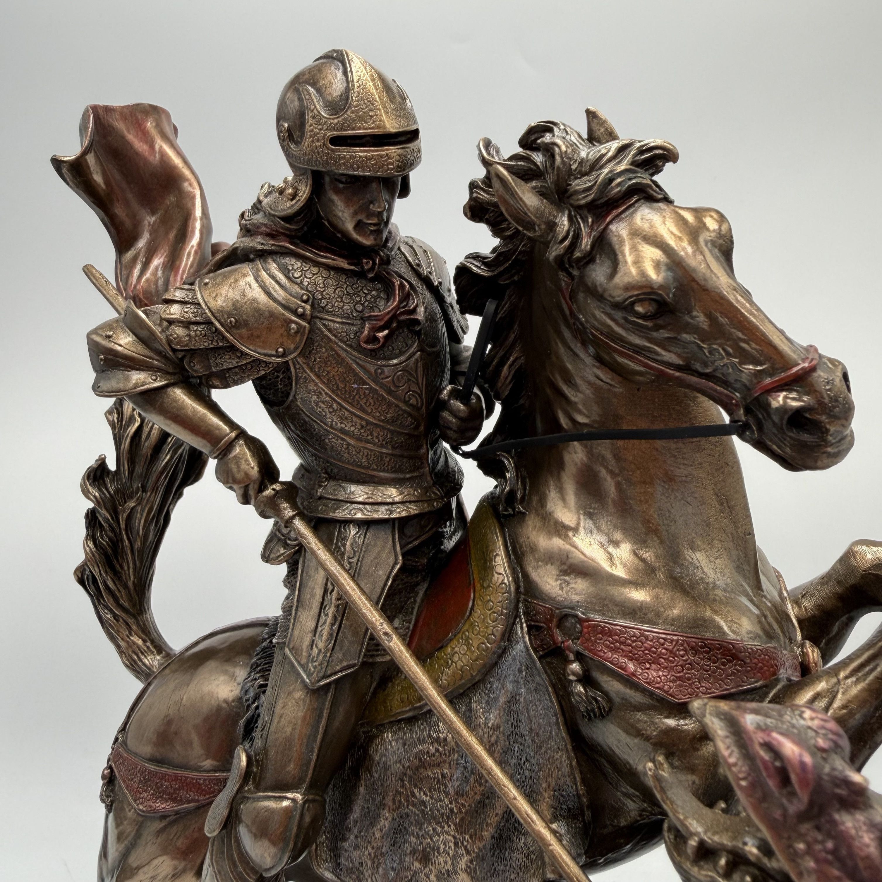 Other Saint George and Dragon Statue Bronze Finish Figurine 25cm Size ONE SIZE - 5 Thumbnail