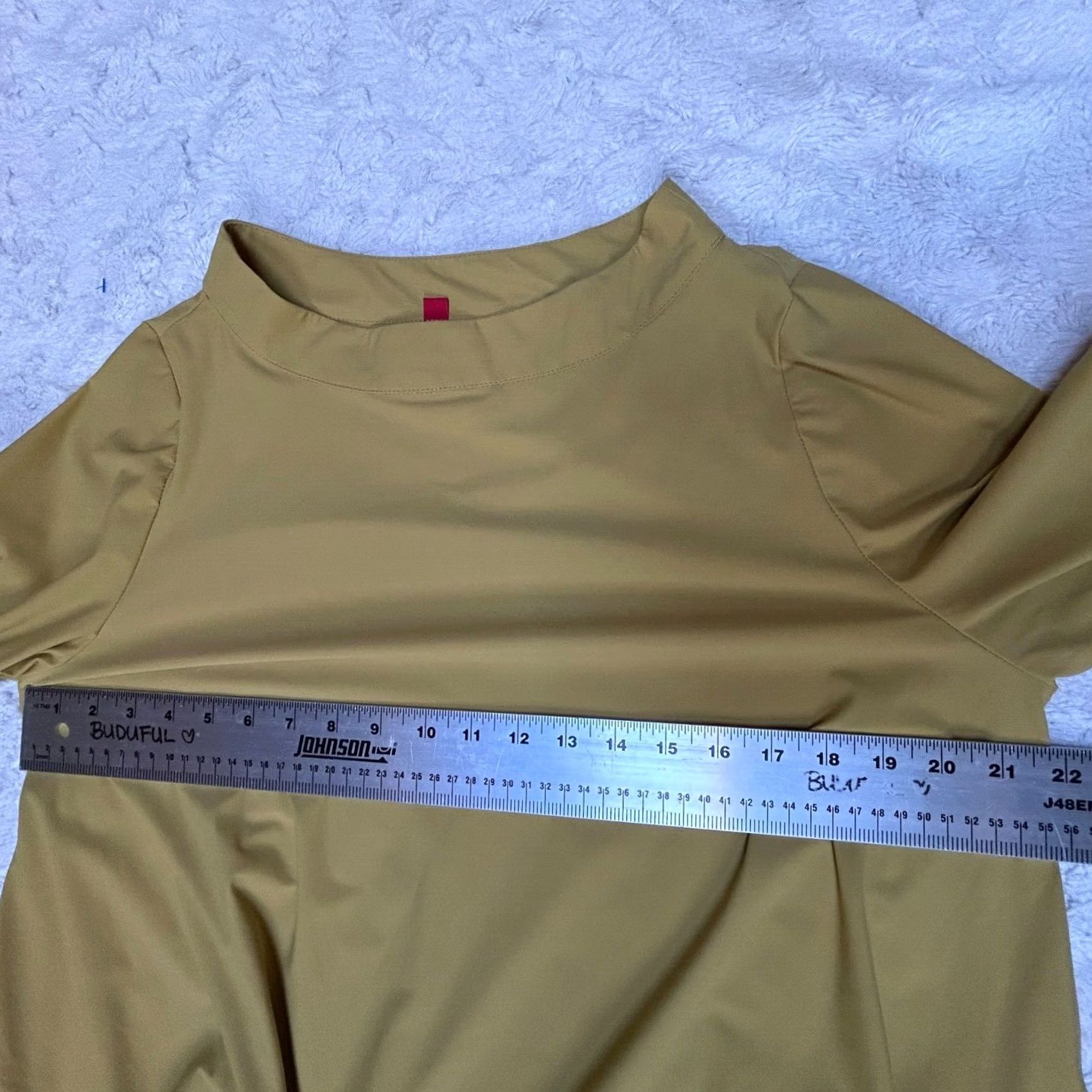 Vintage IC by Connie K Womens Blouse Tunic Dress Bateau Neckline 3/4 Sleeve Yellow M Size M / US 6-8 / IT 42-44 - 7 Thumbnail