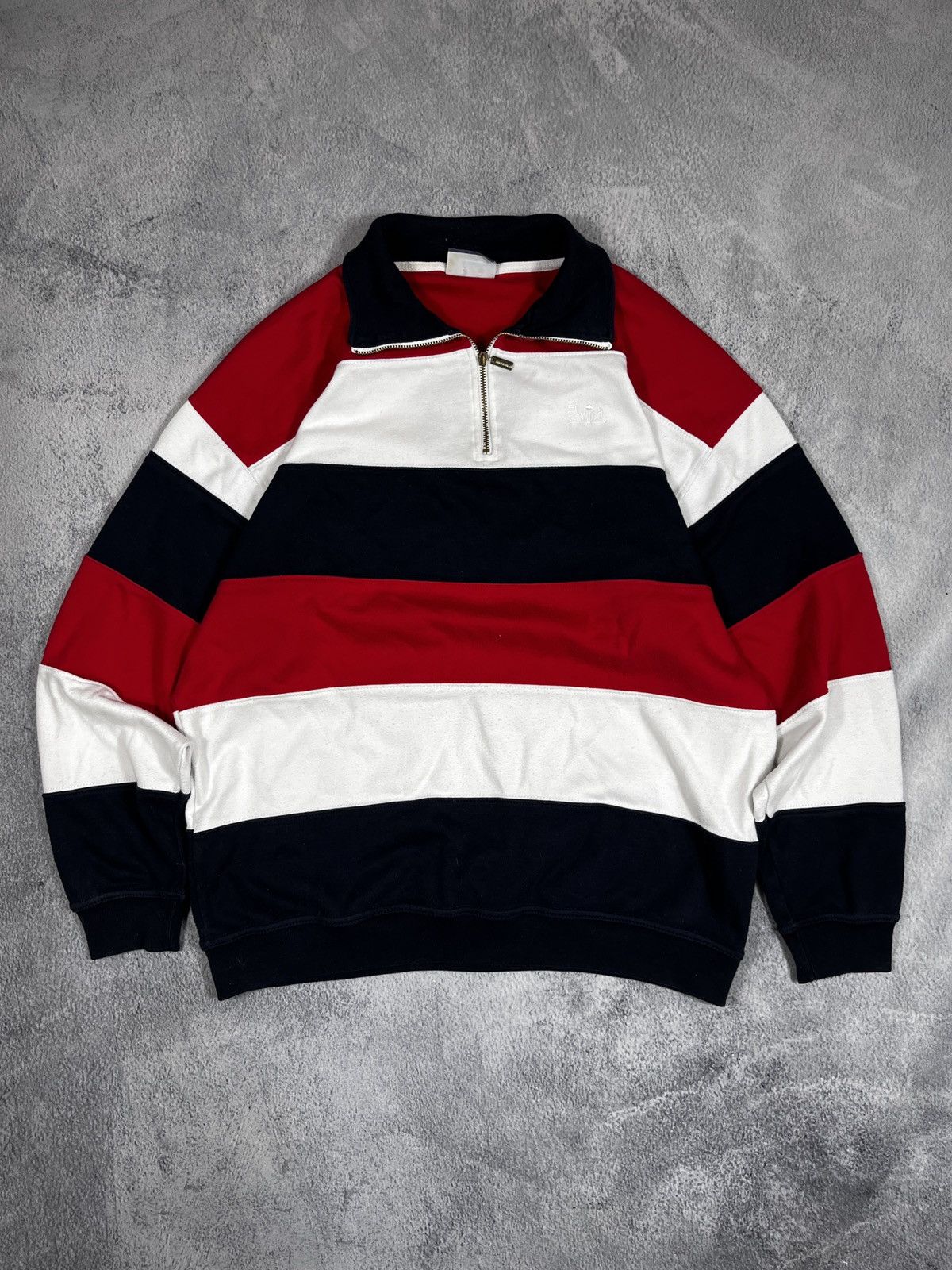 Japanese Brand × Vintage Vintage Y2K style 1/4 zip rugby long sleeve polo S Size US S / EU 44-46 / 1 - 1 Thumbnail
