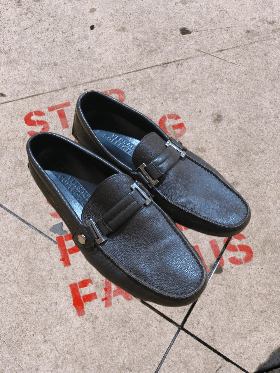 Versace VERSACE Men's Brown Leather Loafers 41 Size US 8 / EU 41 - 1 Thumbnail