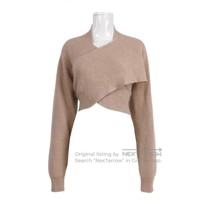 Hermes Hermes Cashmere Solid Color Tie Front Knit Top Size M / US 6-8 / IT 42-44 - 1 Thumbnail