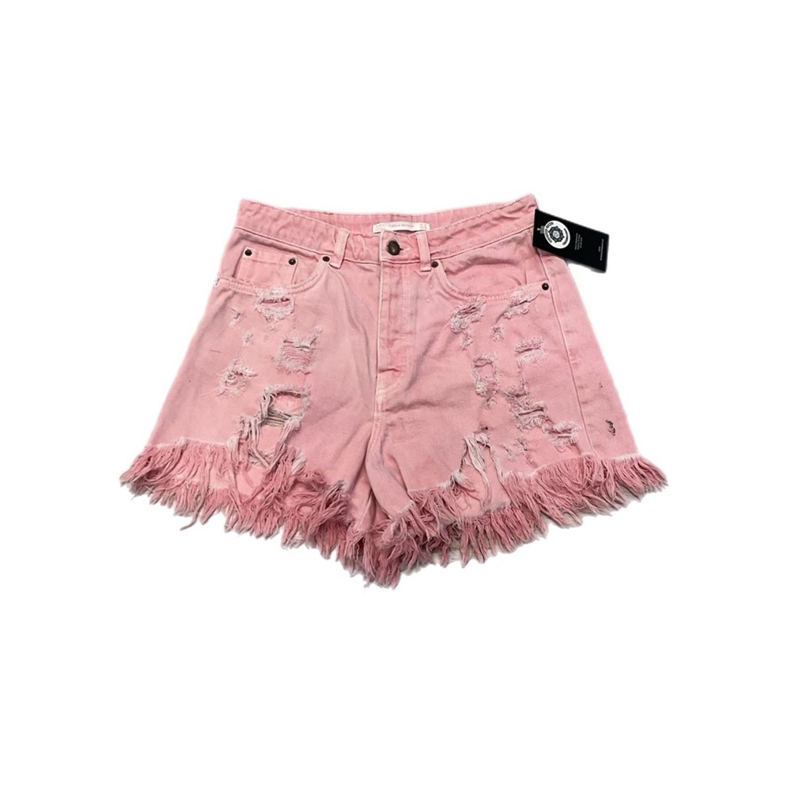 Zara Zara Distressed Frayed Pink Shorts Size 28" / US 6 / IT 42 - 1 Thumbnail