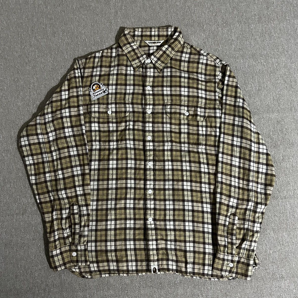 Bape Check Flannel Shirt | Grailed