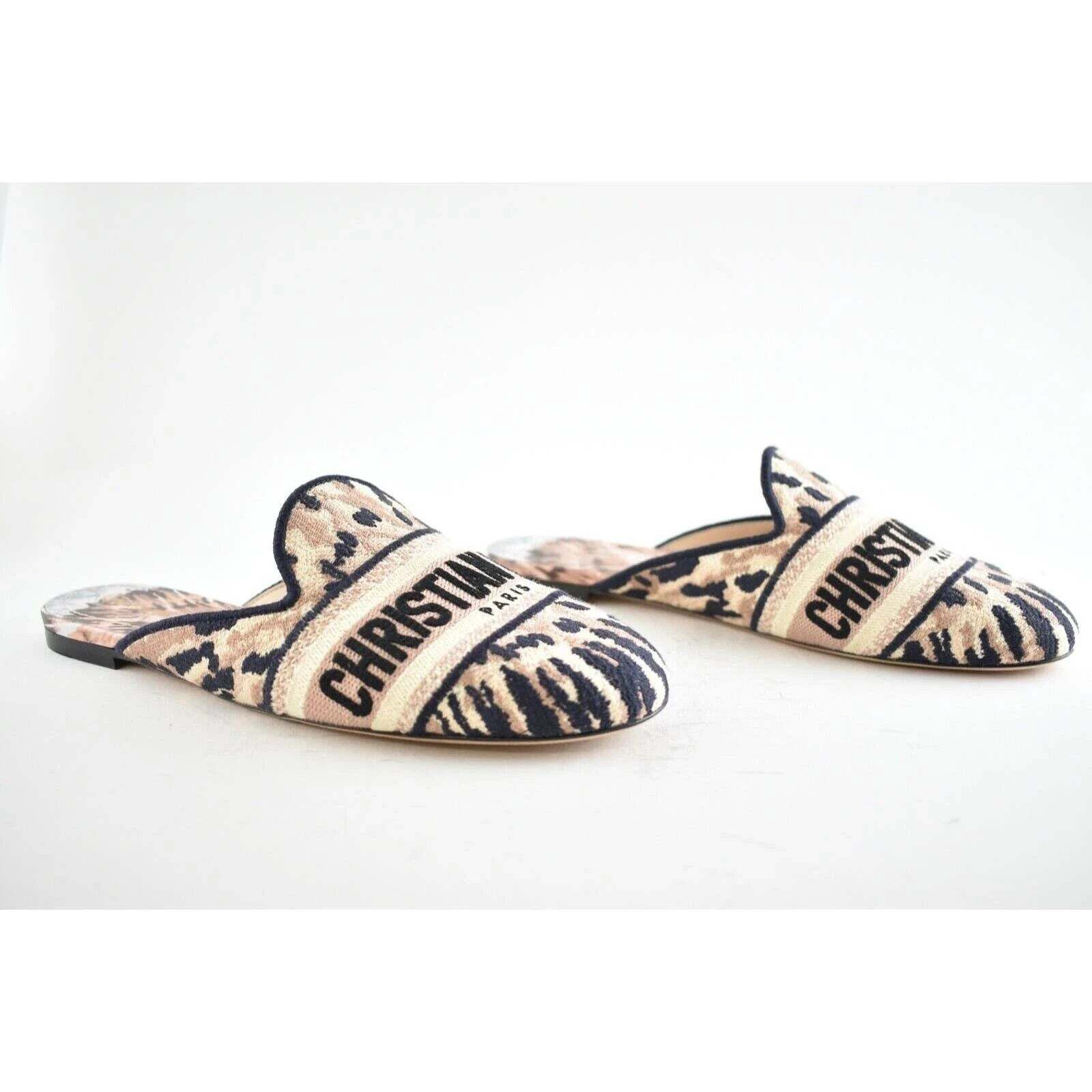 Dior Off Mule Black Logo Backless Slide Ballerina Flat 37.5 Size US 7.5 / IT 37.5 - 4 Thumbnail