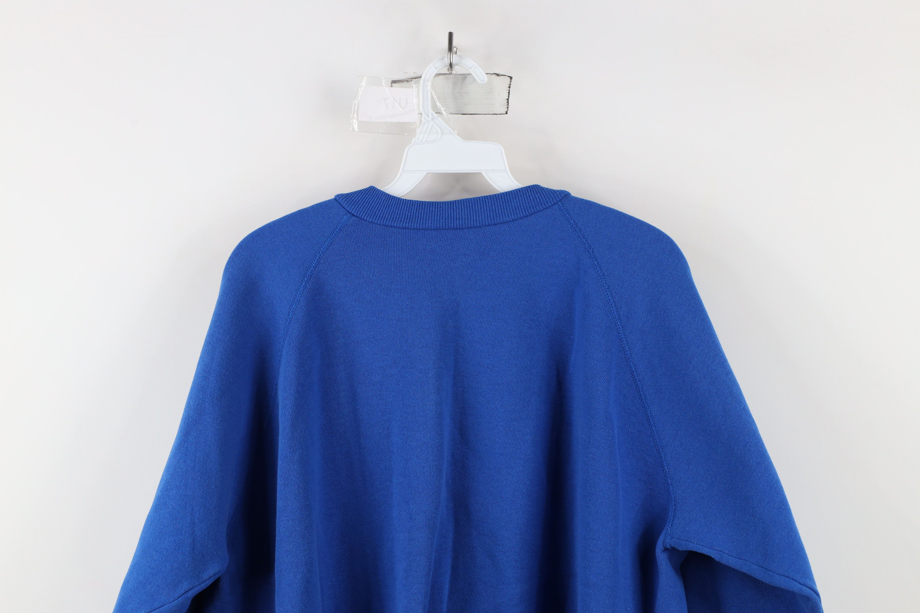 Hanes × Vintage Vintage 80s 90s Hanes Crewneck Sweatshirt Royal Blue USA Size XL / US 12-14 / IT 48-50 - 9 Thumbnail