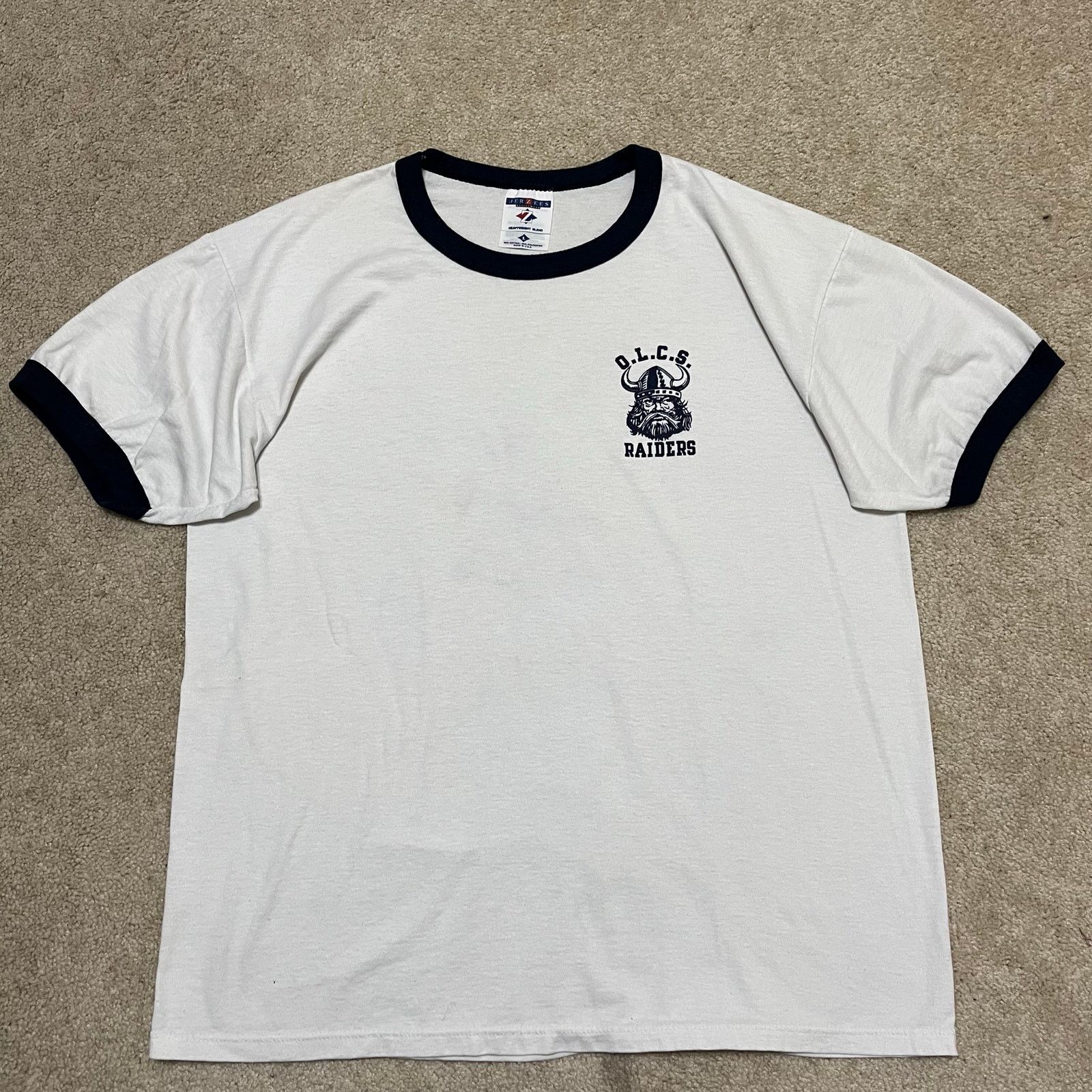 Jerzees Vintage Jerzees OLCS Raiders Ringer Tee Made in USA Large Size US L / EU 52-54 / 3 - 1 Thumbnail