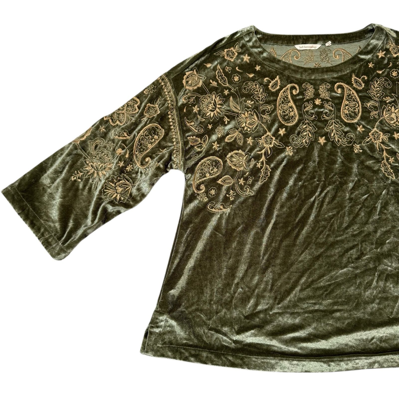 Other Soft Surroundings Helena Tunic Embroidered Velvet Top PXL Size XL / US 12-14 / IT 48-50 - 5 Thumbnail