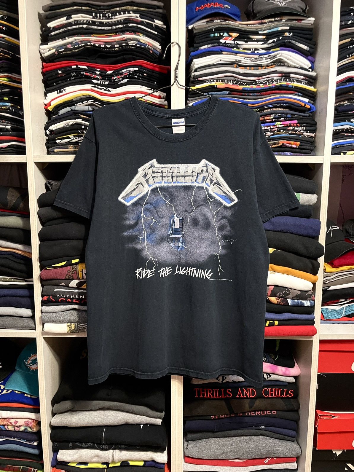 Band Tees Vintage 00s Metallica Ride The Lightning Rock Band T-Shirt Size US L / EU 52-54 / 3 - 1 Thumbnail