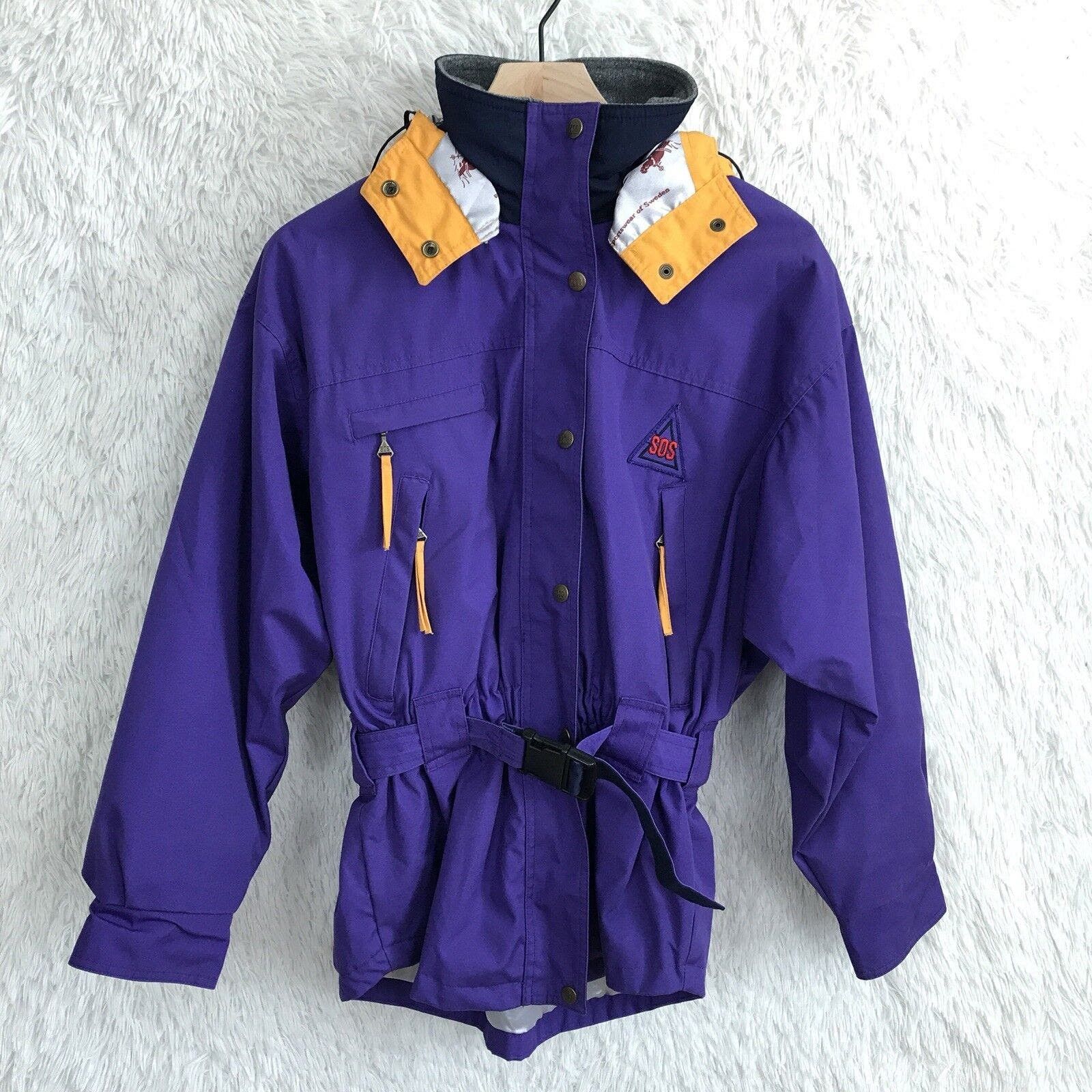 Vintage SOS Sportswear of Sweden Mens Ski Jacket 90s Size M Hooded