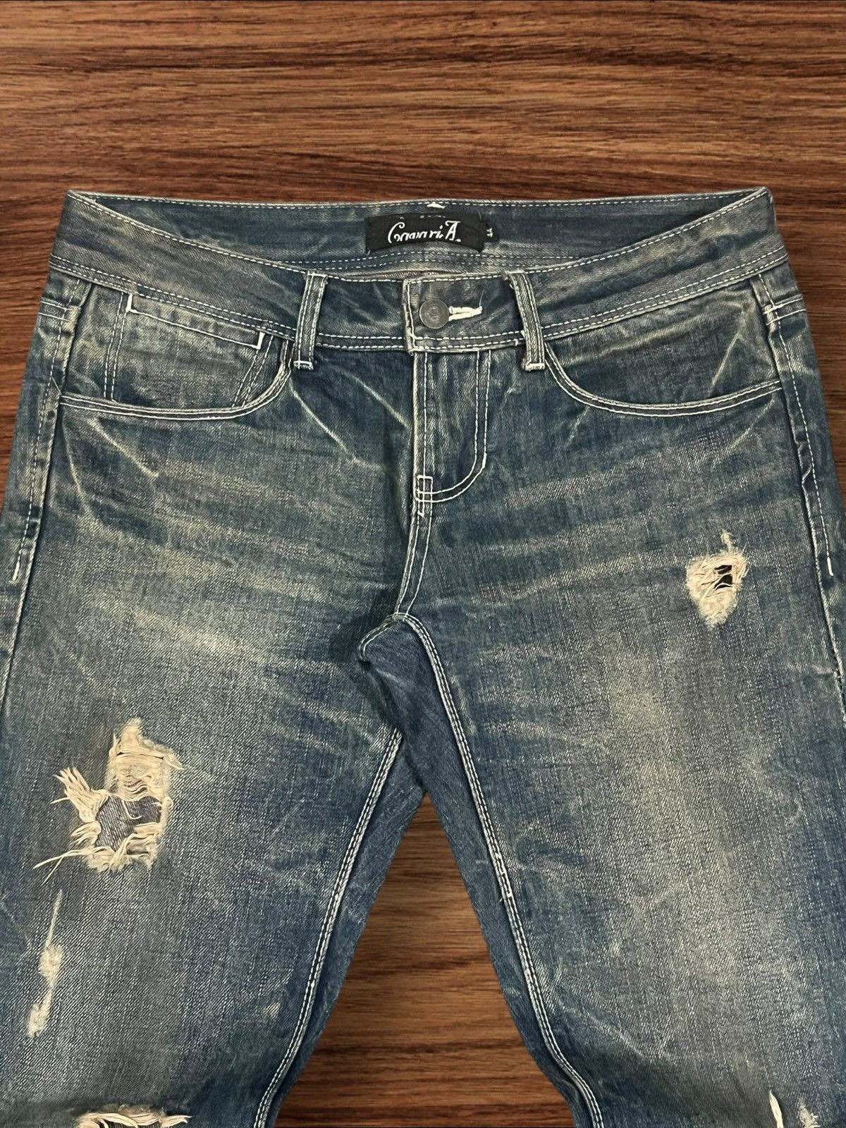 If Six Was Nine Vintage Japanese Brand Cavaria Distressed Whisker Flare Jean Size US 30 / EU 46 - 5 Thumbnail