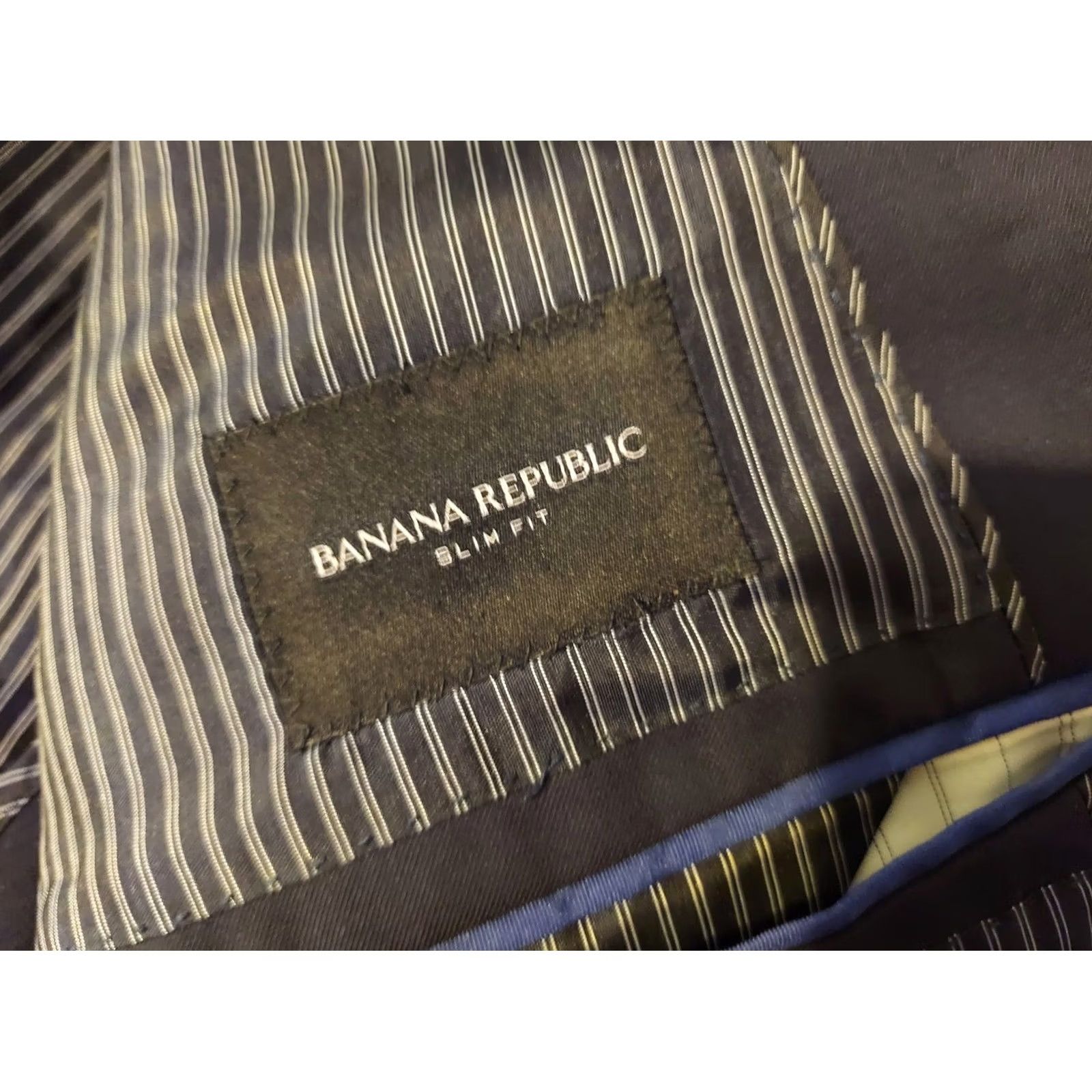 Banana Republic VINTAGE Banana Republic Wool Blazer 42S Slim Navy Blue Blazer Mens Wool Blazer 2 Piece Blue Mens Size 42R - 7 Thumbnail
