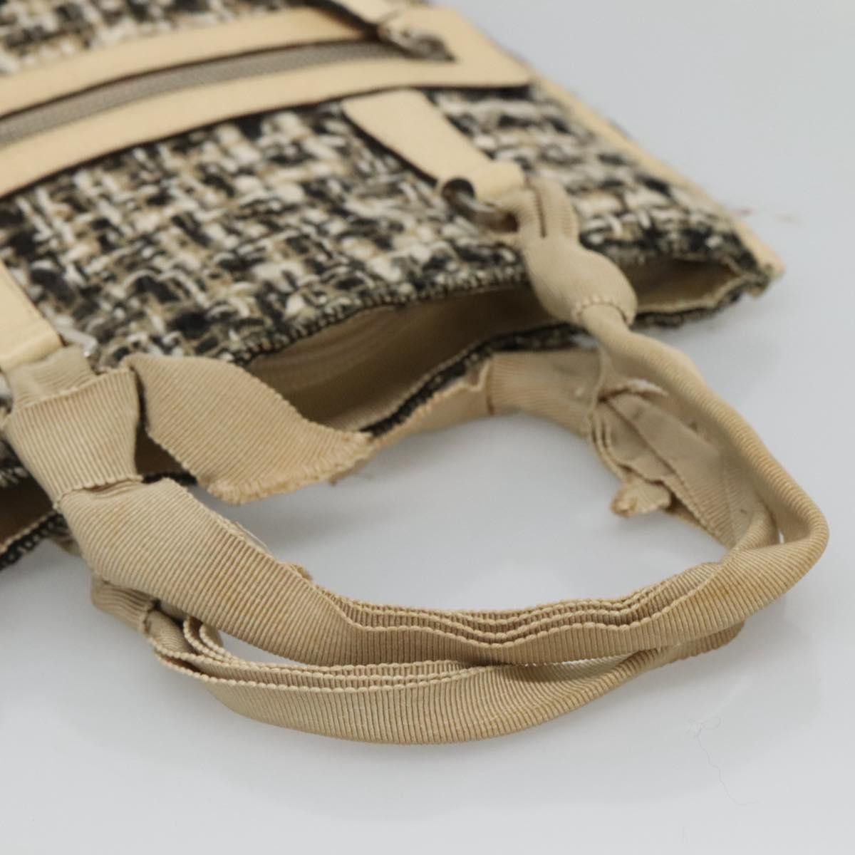 Prada PRADA Hand Bag Tweed Leather Beige Size ONE SIZE - 7 Thumbnail