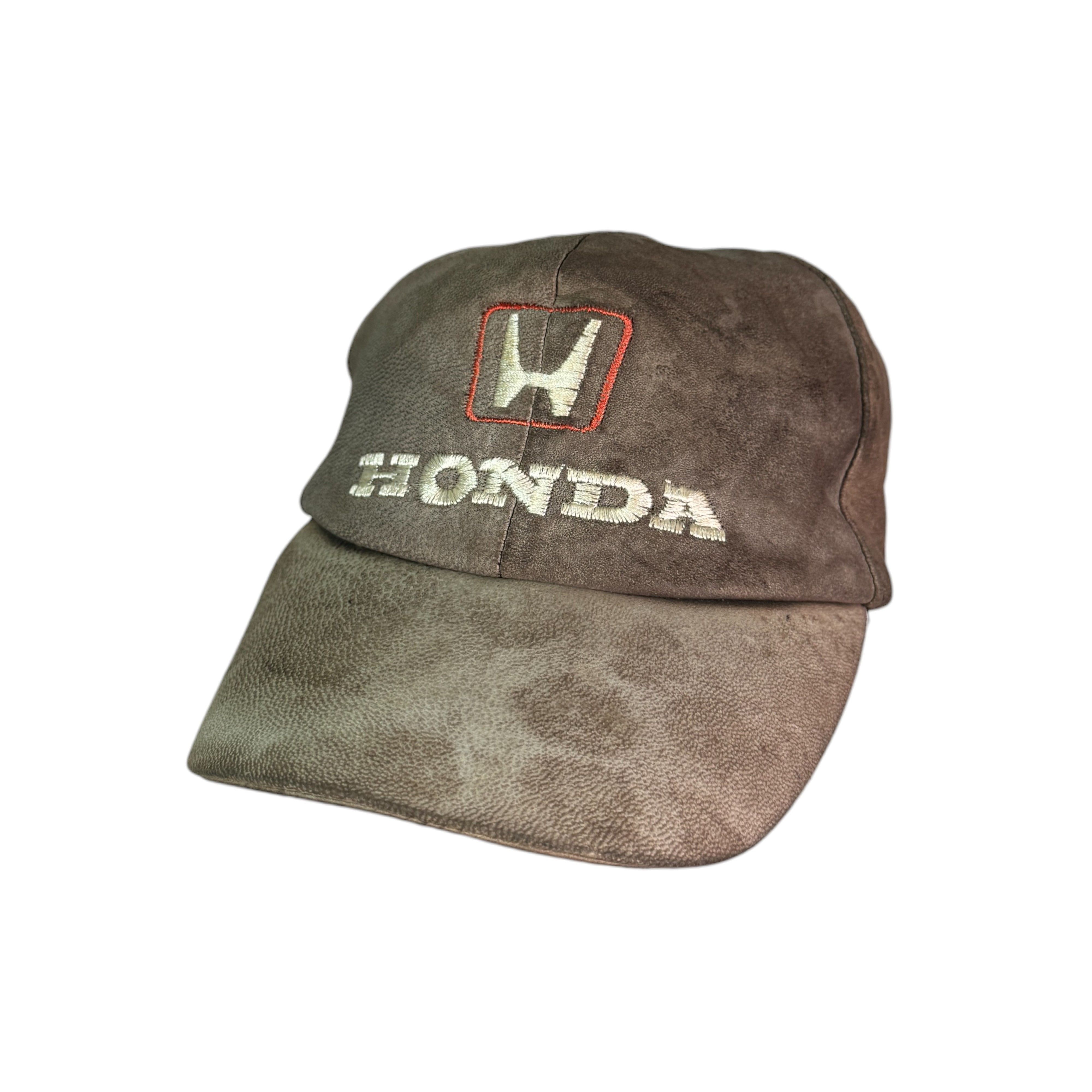 Honda Vintage 90s Honda Leather Cap Size ONE SIZE - 1 Thumbnail