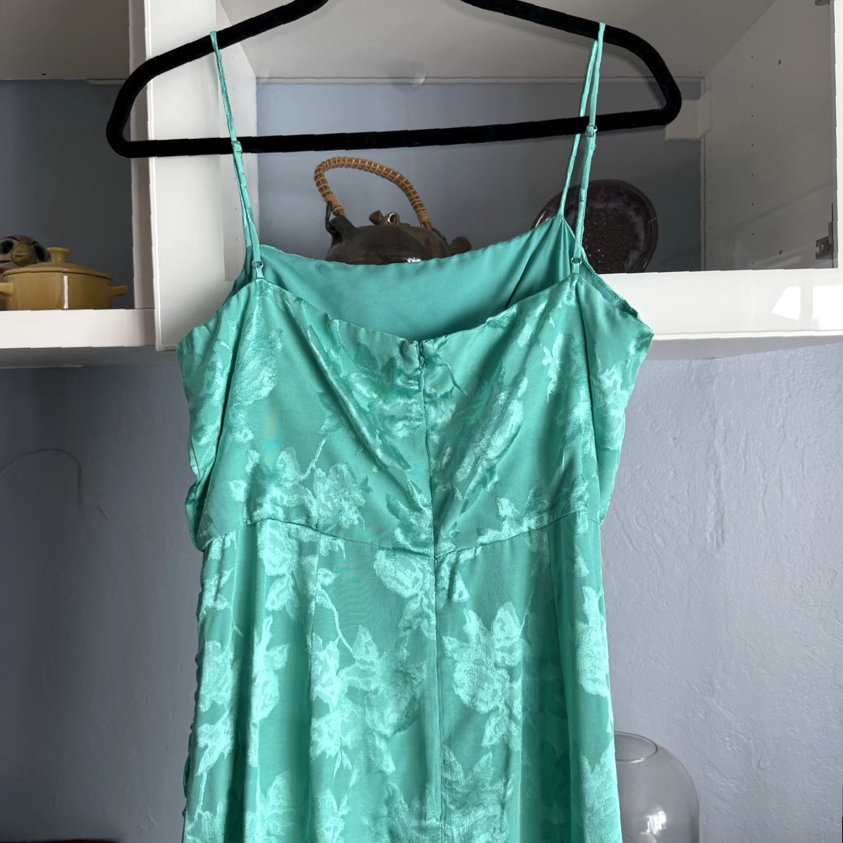 Saylor SAYLOR Gardenia Ruched Jacquard Midi Dress Seafoam L Womens Ruched Jacquard Midi Dress Seafoam Green Seafoam Gardenia L Womens Size L / US 10 / IT 46 - 4 Thumbnail