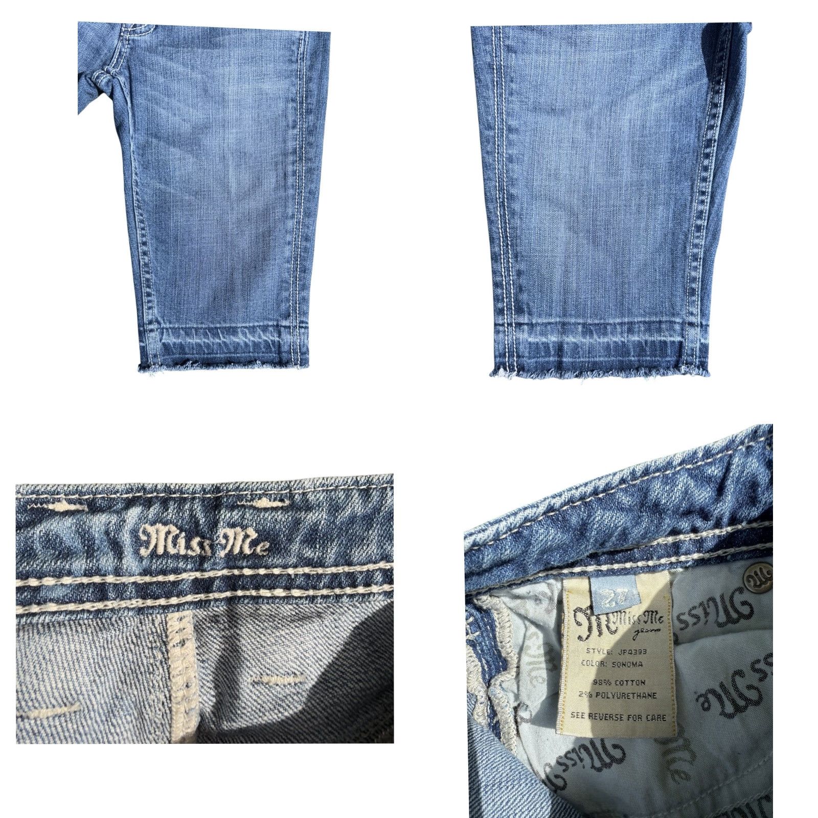 Miss Me VINTAGE Miss Me Skater Grunge Denim Jean Shorts Cross Womens Size 27 Blue Cut-Off 27 Womens Size 27" / US 4 / IT 40 - 8 Thumbnail