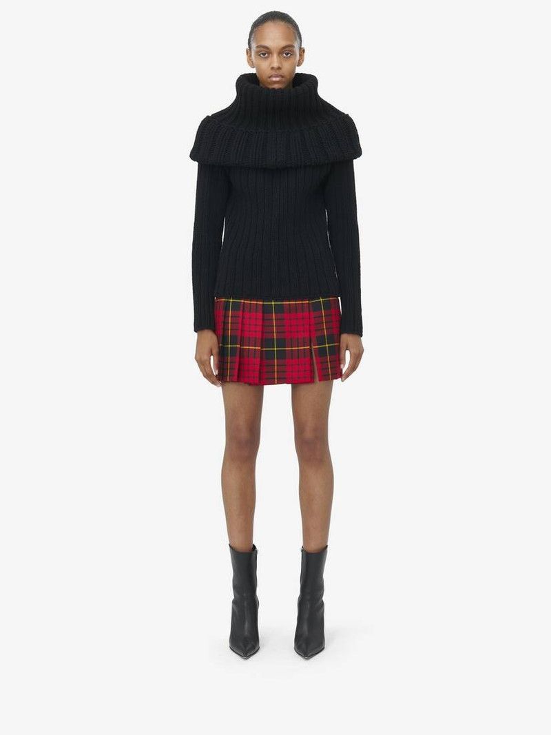 Alexander McQueen o1srvl11e0326 Exaggerated Collar Jumper in Black Size XL / US 12-14 / IT 48-50 - 3 Thumbnail