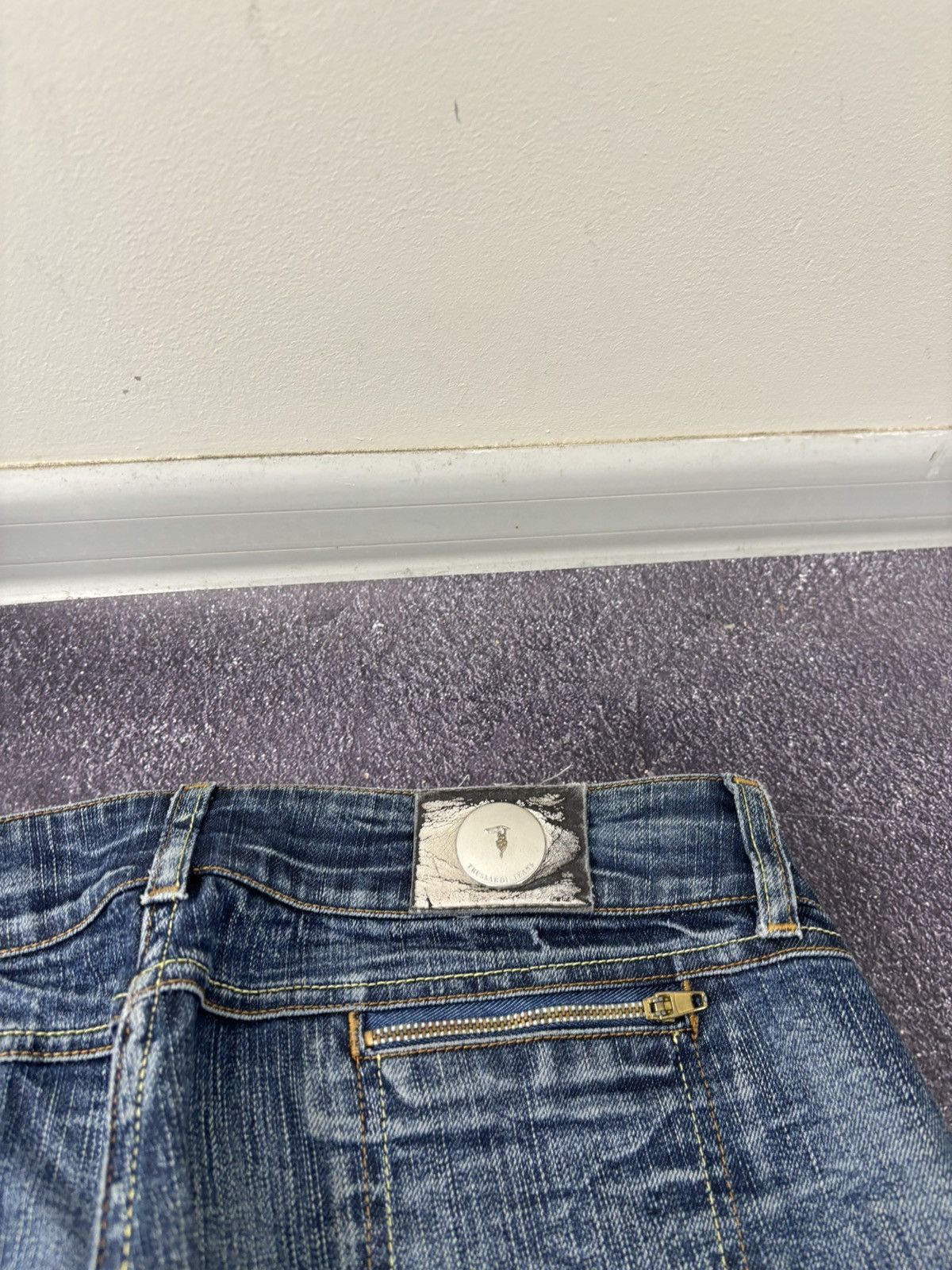 Trussardi Vintage Trussardi Women’s Bottoms Zip Faded Blue Denim Jeans Size 31" - 20 Thumbnail