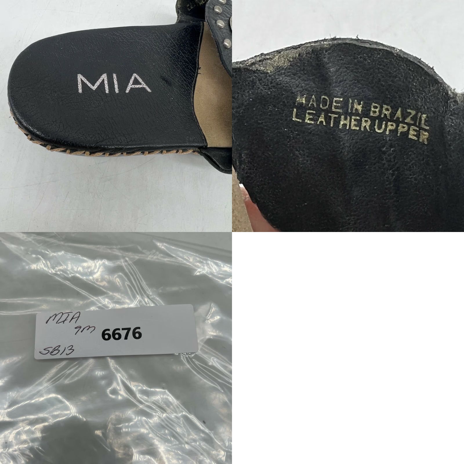 Vintage MIA Black Leather Thong Sandals Size 9 M Womens Casual Slip On Comfort Size US 9 / IT 39 - 8 Thumbnail