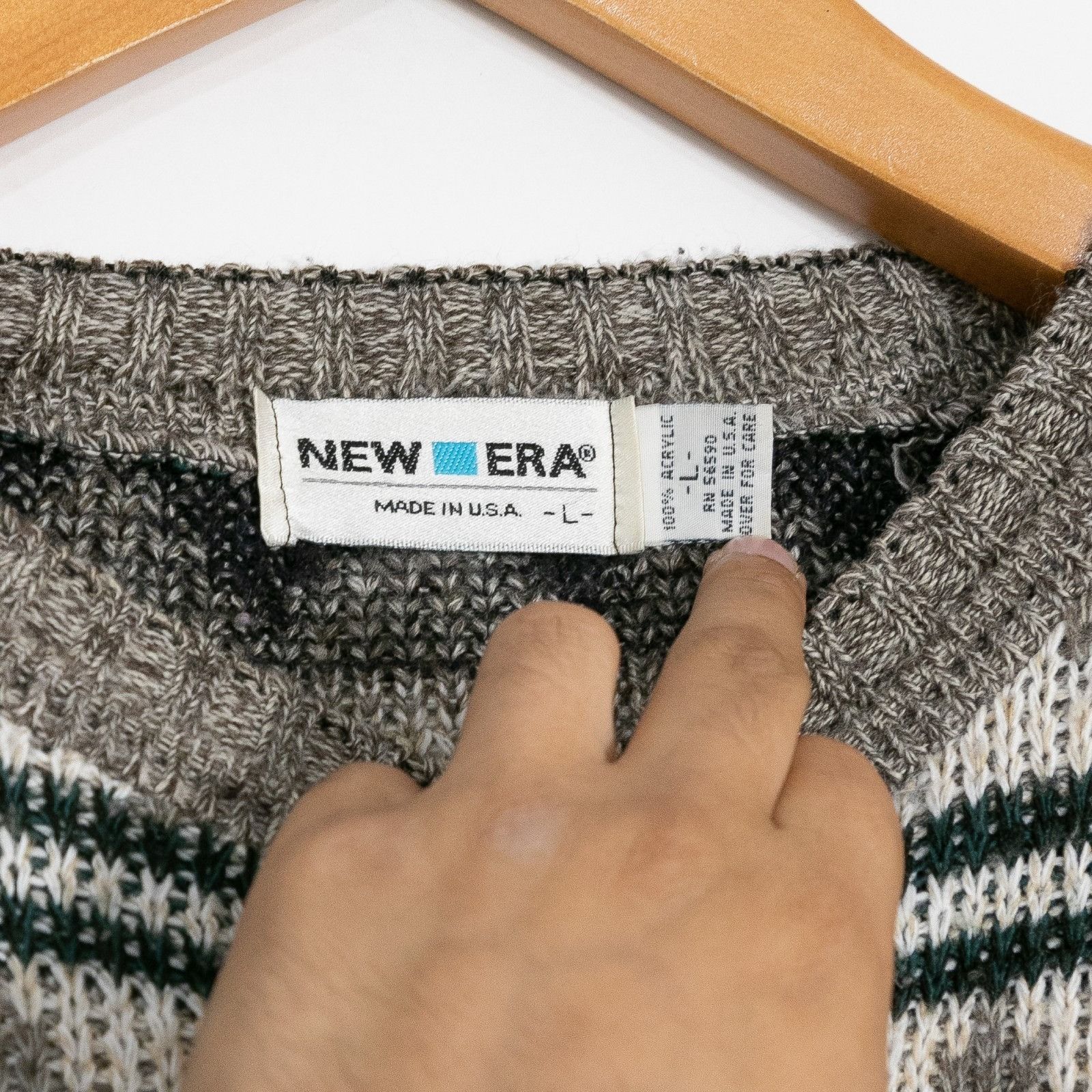New Era Vintage New Era Acrylic Diamond Pattern Sweater Mens XL Size US XL / EU 56 / 4 - 4 Thumbnail