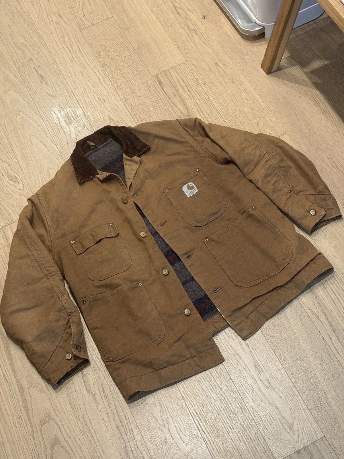 Carhartt 1970s Carhartt Michigan Chore Work Coat (Blanked Lined) Size US L / EU 52-54 / 3 - 9 Thumbnail