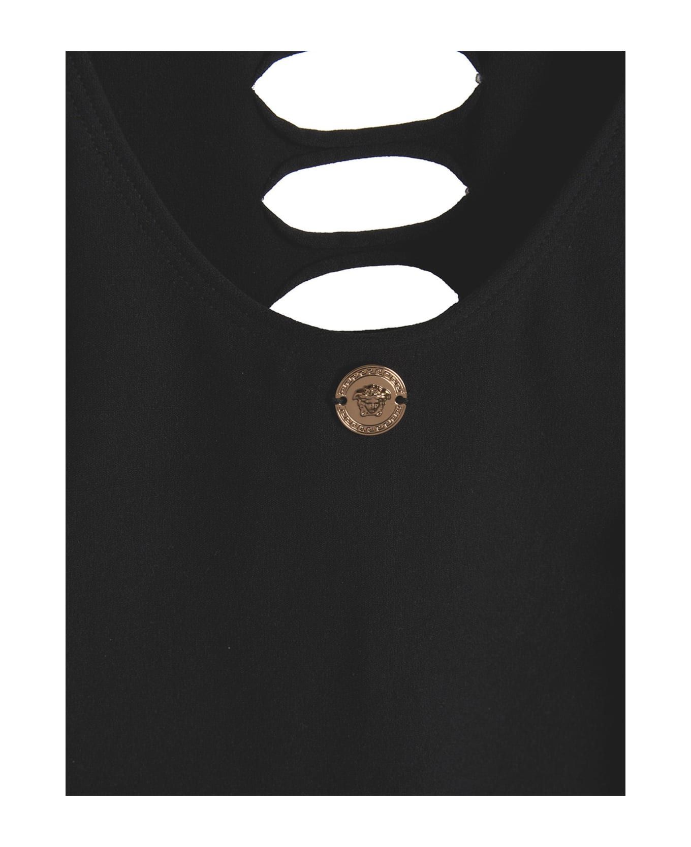 Versace o1y0226 Mini Dress in Black Size L / US 10 / IT 46 - 4 Thumbnail