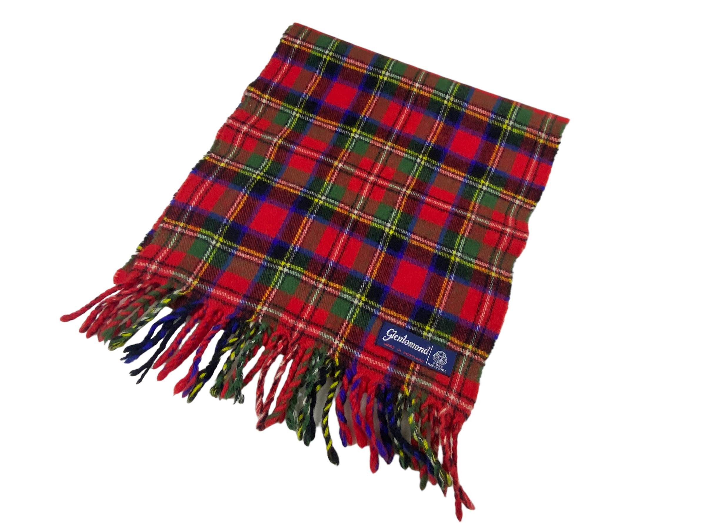 Vintage Vintage Glenlomond Checkered Pure Wool Scarf - Tartan Plaid Size ONE SIZE - 4 Thumbnail