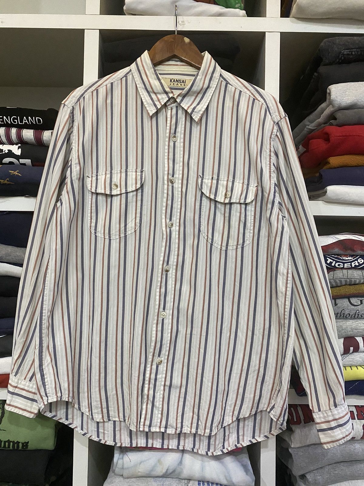 Japanese Brand × Kansai Yamamoto × Vintage Vintage Kansai Jeans Button Shirt Size US L / EU 52-54 / 3 - 2 Thumbnail
