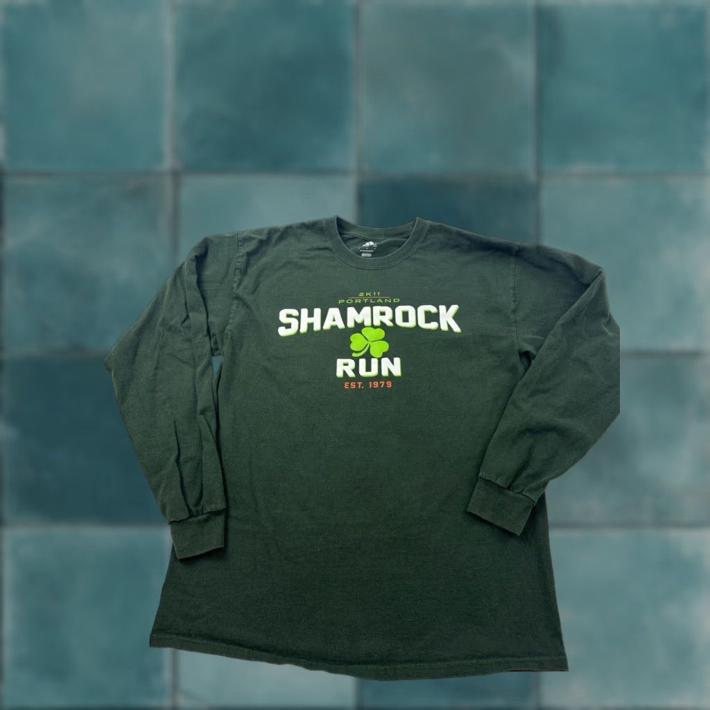Adidas VINTAGE Adidas Shamrock Run Shirt Mens Large Green Portland Oregon 2011 T-Shirt Crew Neck Size US L / EU 52-54 / 3 - 1 Thumbnail