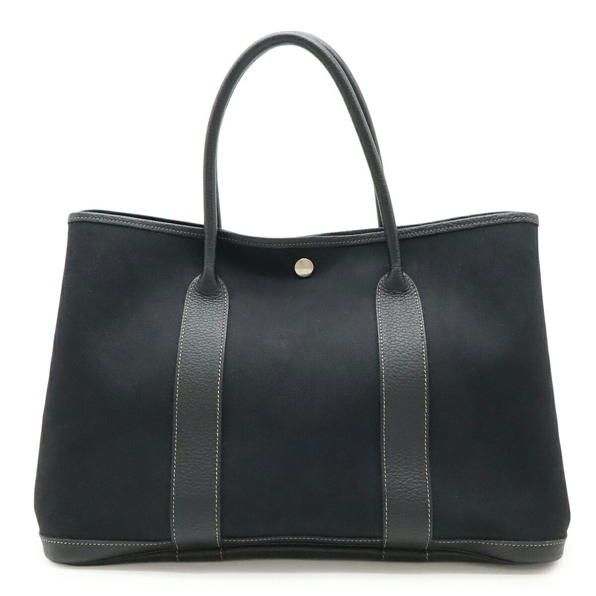 Hermes Hermès Garden Party PM Toile Officier Leather Tote Bag Textile Tote Bag DUTY FREE for USA