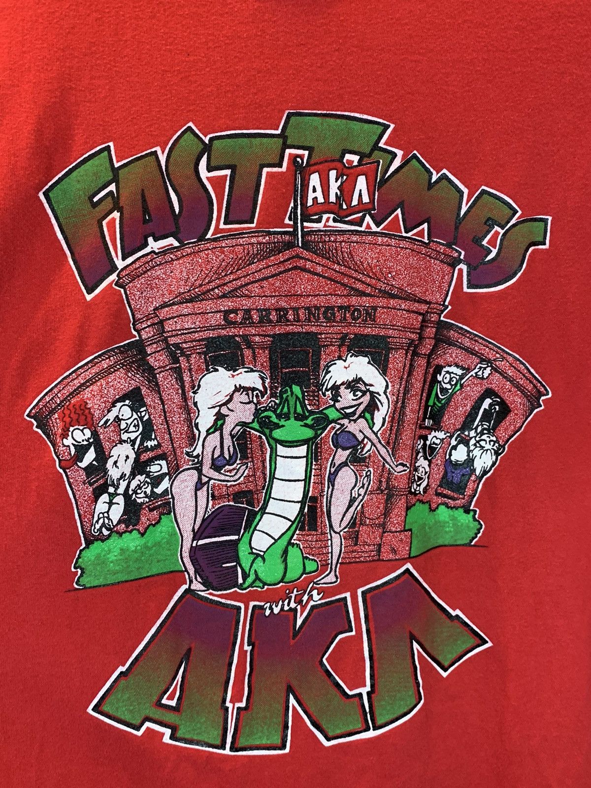 Vintage *RARE* Vintage Fast Times With AKA Alpha Kappa Alpha T-Shirt Size US XL / EU 56 / 4 - 3 Thumbnail