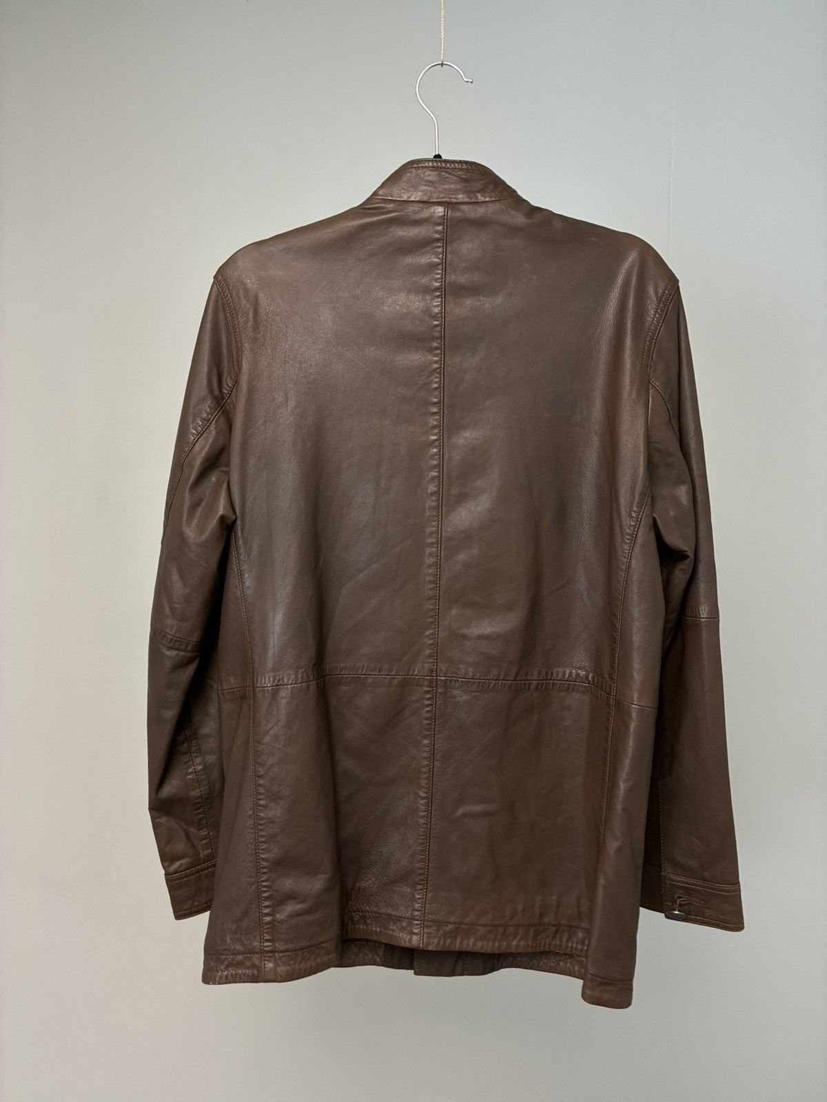 John Varvatos Officer Brown Leather Jacket Size Small Size US S / EU 44-46 / 1 - 3 Thumbnail