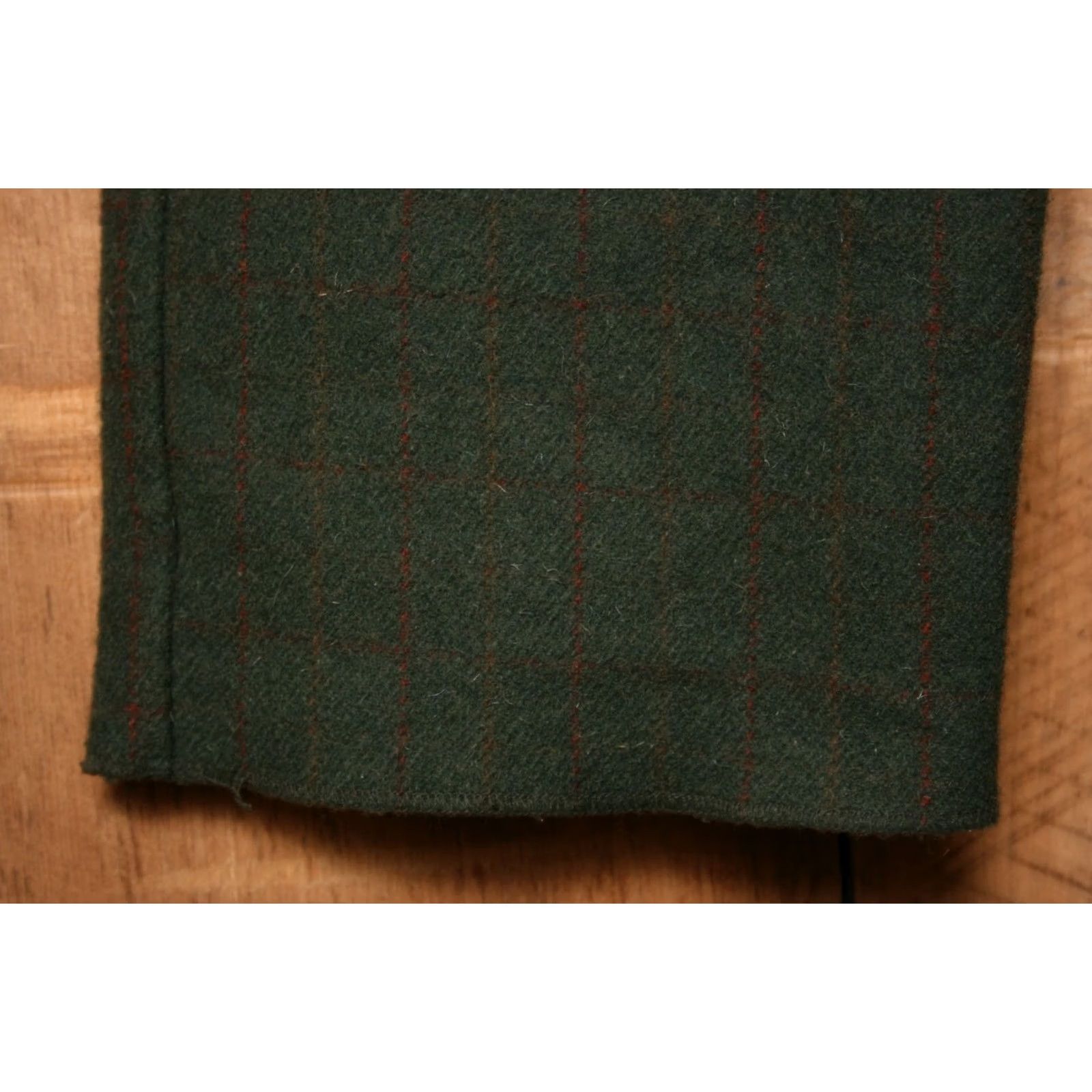 Vintage Woolrich Pants Wool 1929 Green Windowpane Plaid Wool Blend Sz. 36 Inseam 35" Raw Hem Men Boots? Size US 36 / EU 52 - 5 Thumbnail